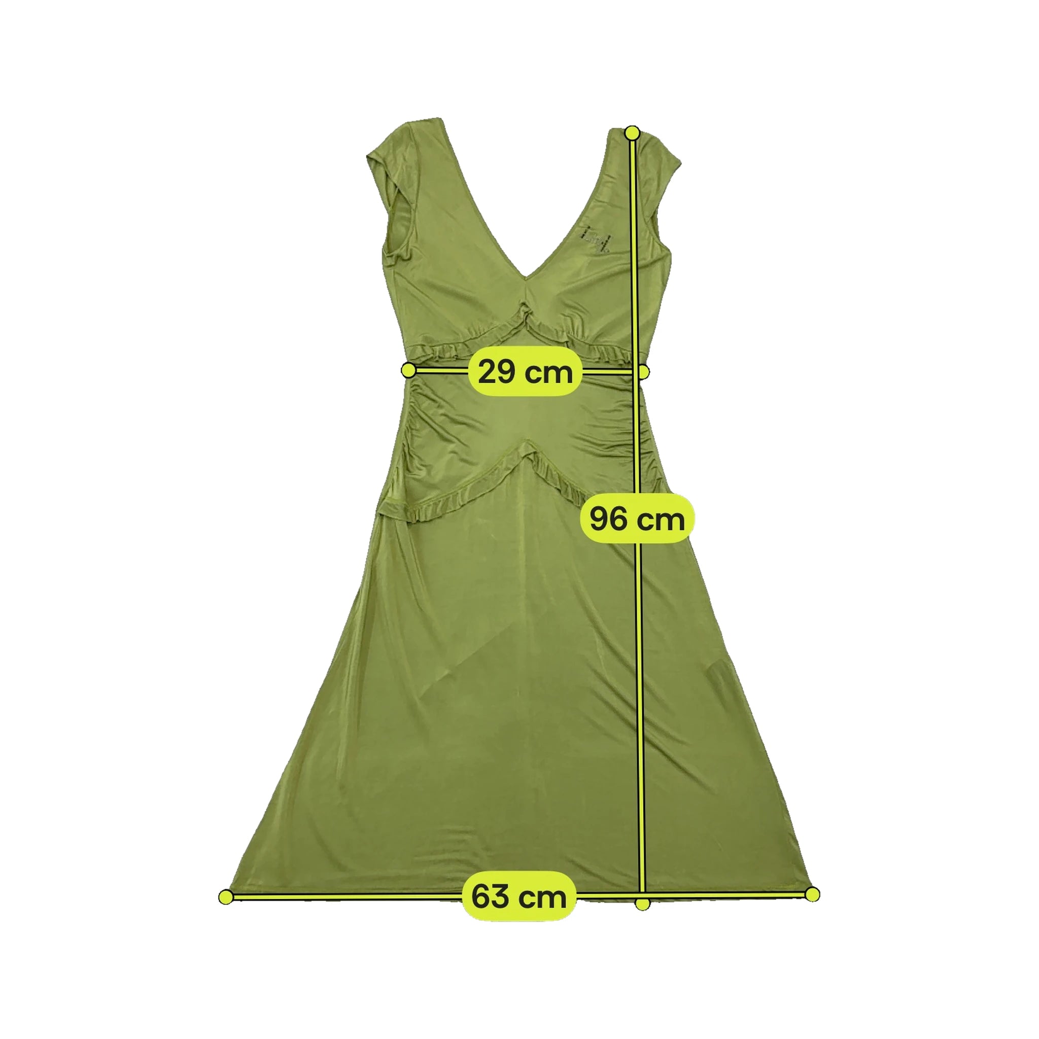 Liu Jeans Ruched Ruffle V-Neck Viscose Dress