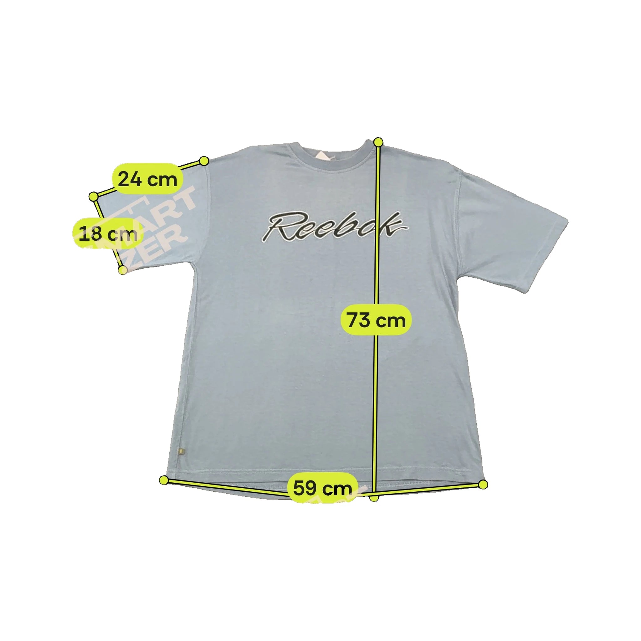 Camisa Reebok vintage em algodão Azul-claro com logótipo Manuscrito