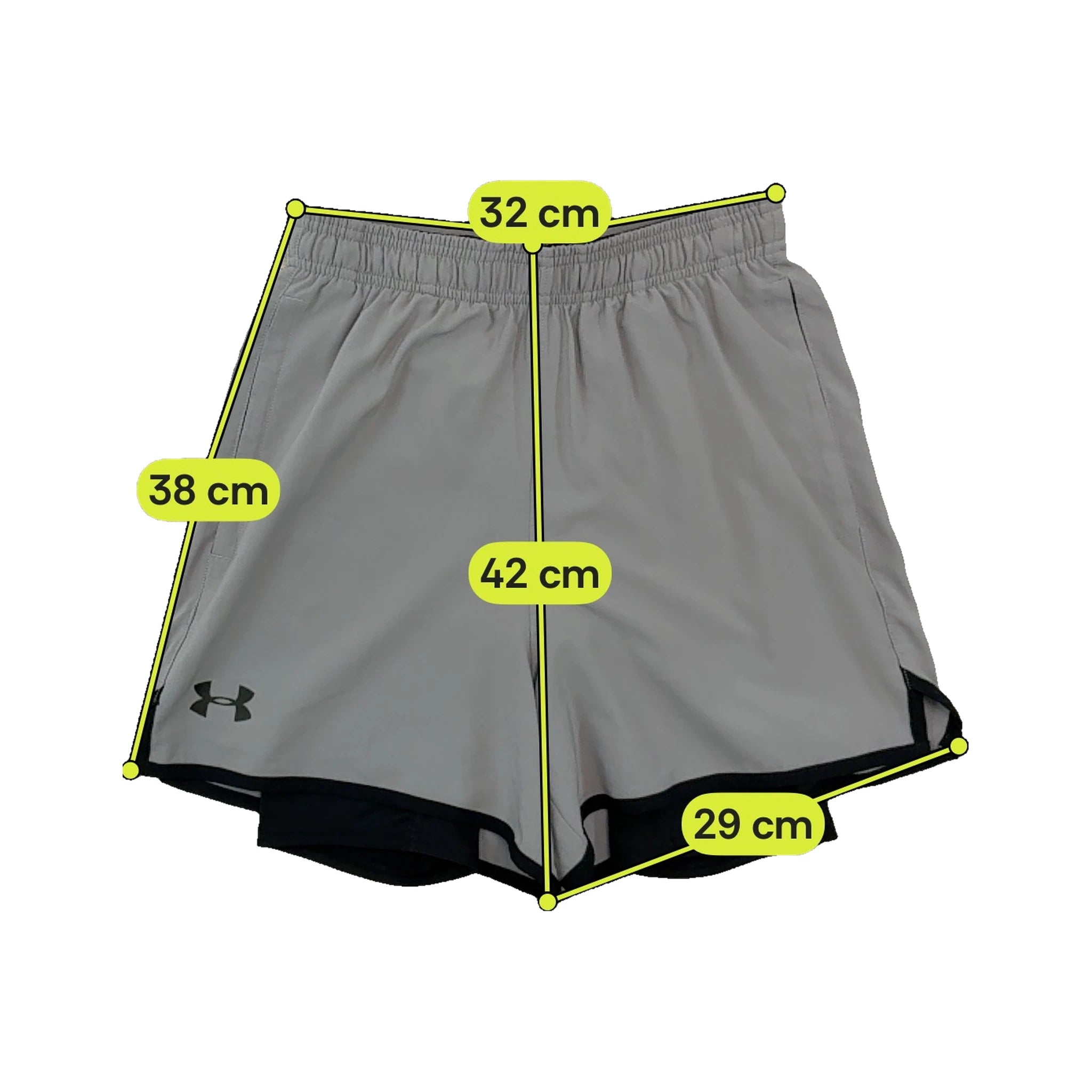 Under Armour Gray & Black Logo Mesh-Lined Pull-On Shorts