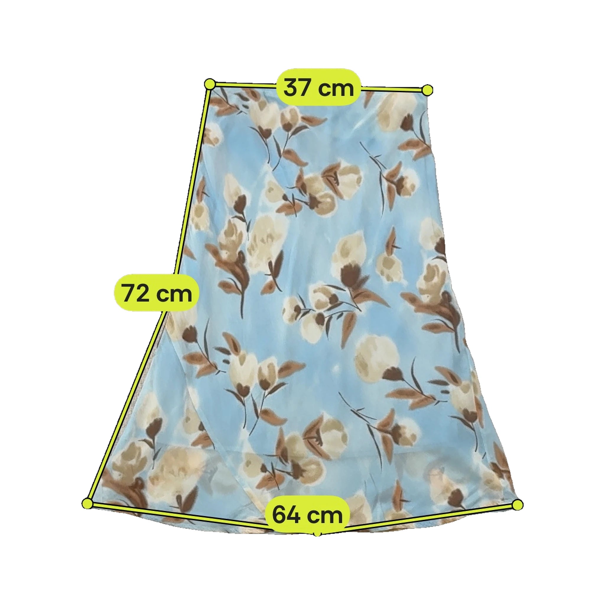 Esisto Blue Floral Bias Cut Midi Skirt