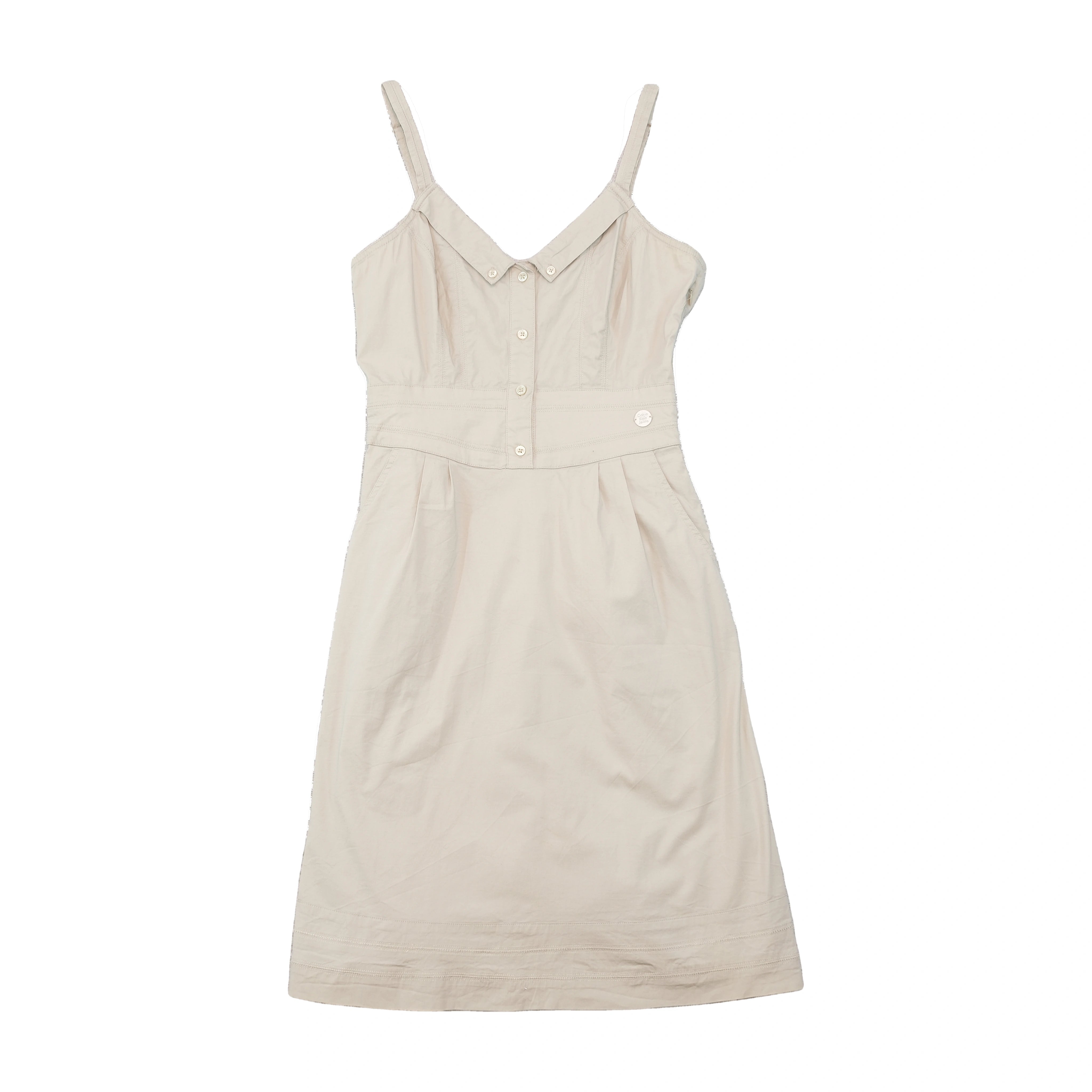 Calvin Klein Jeans Button Front Strappy Cotton Blend Dress