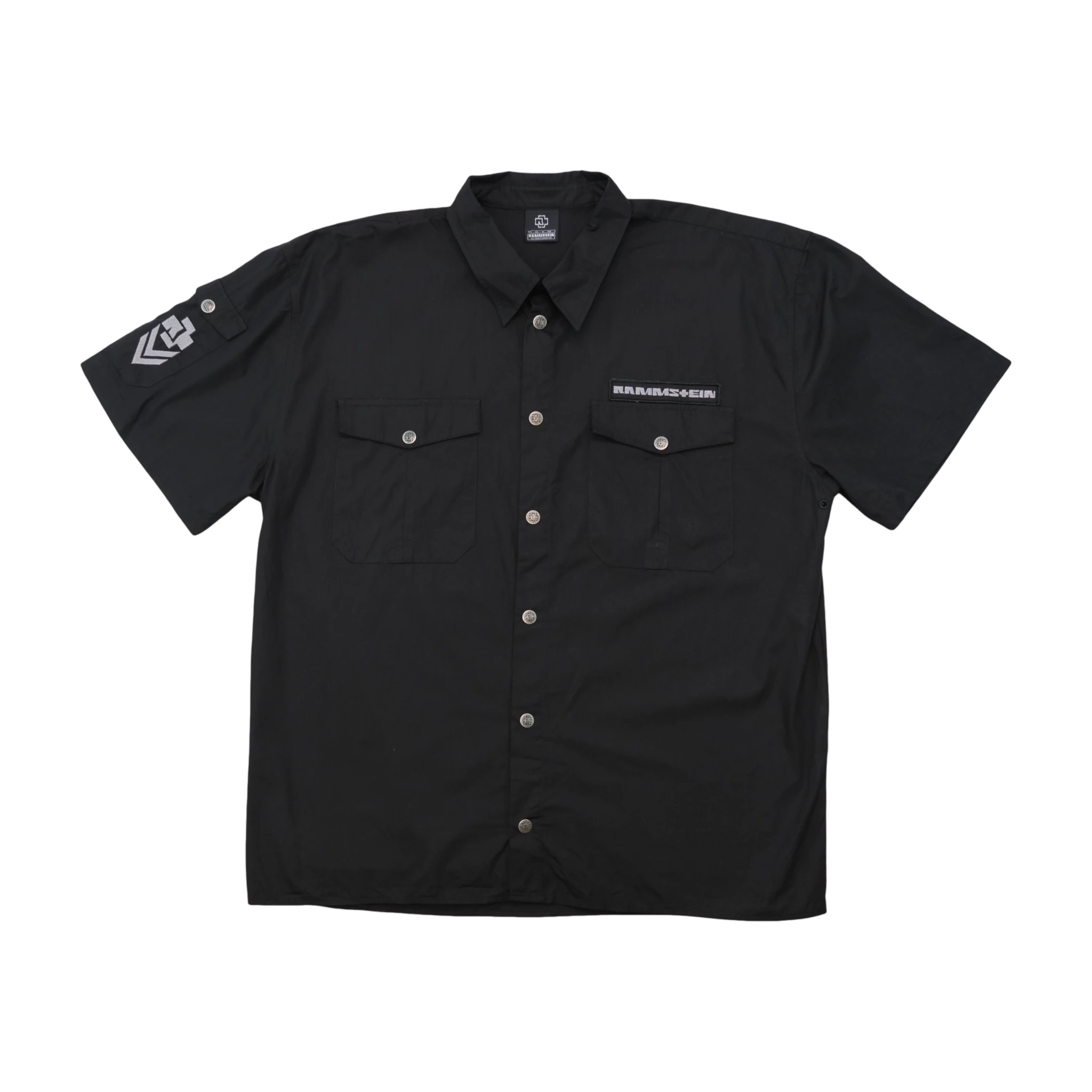 Rammstein Black Cotton Short Sleeve Utility Shirt