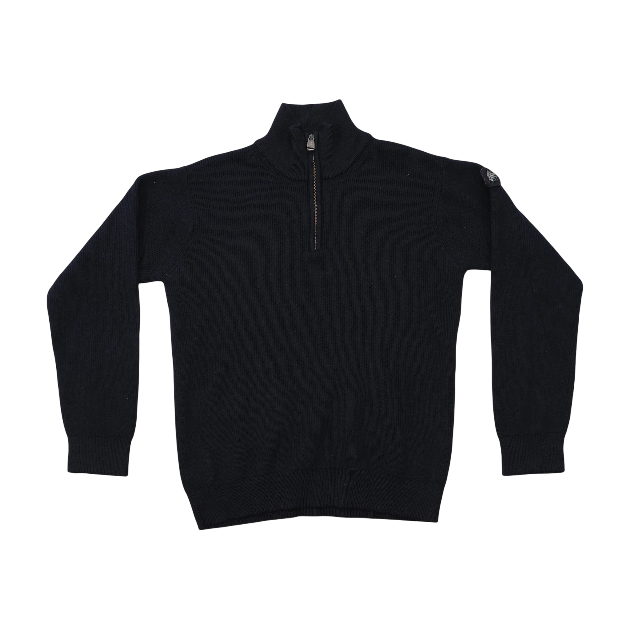 Marina Yachting Virgin 100% Wool Ribbed Quarter Zip Sweater