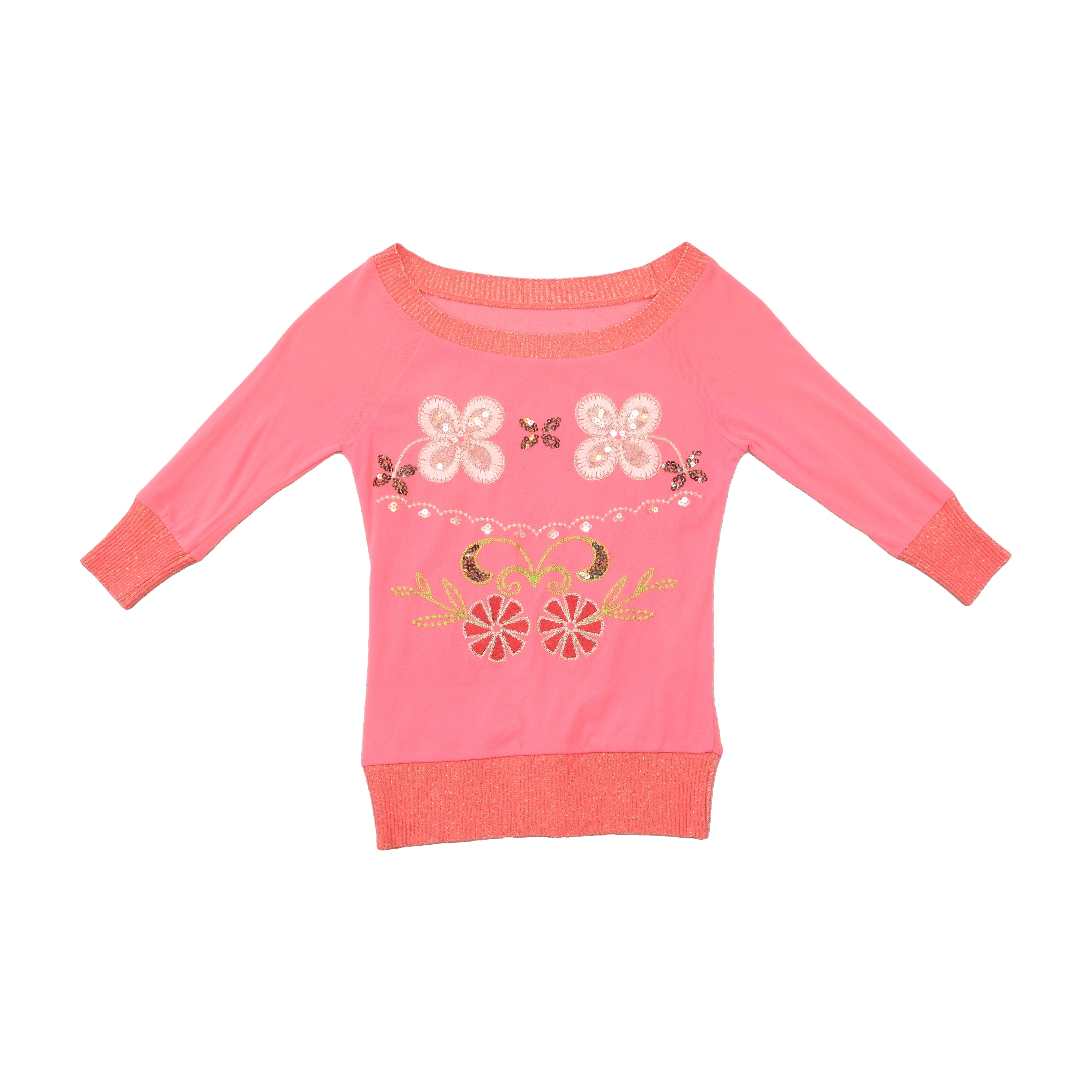 Embroidered Sequin Floral Sweater (repriced)