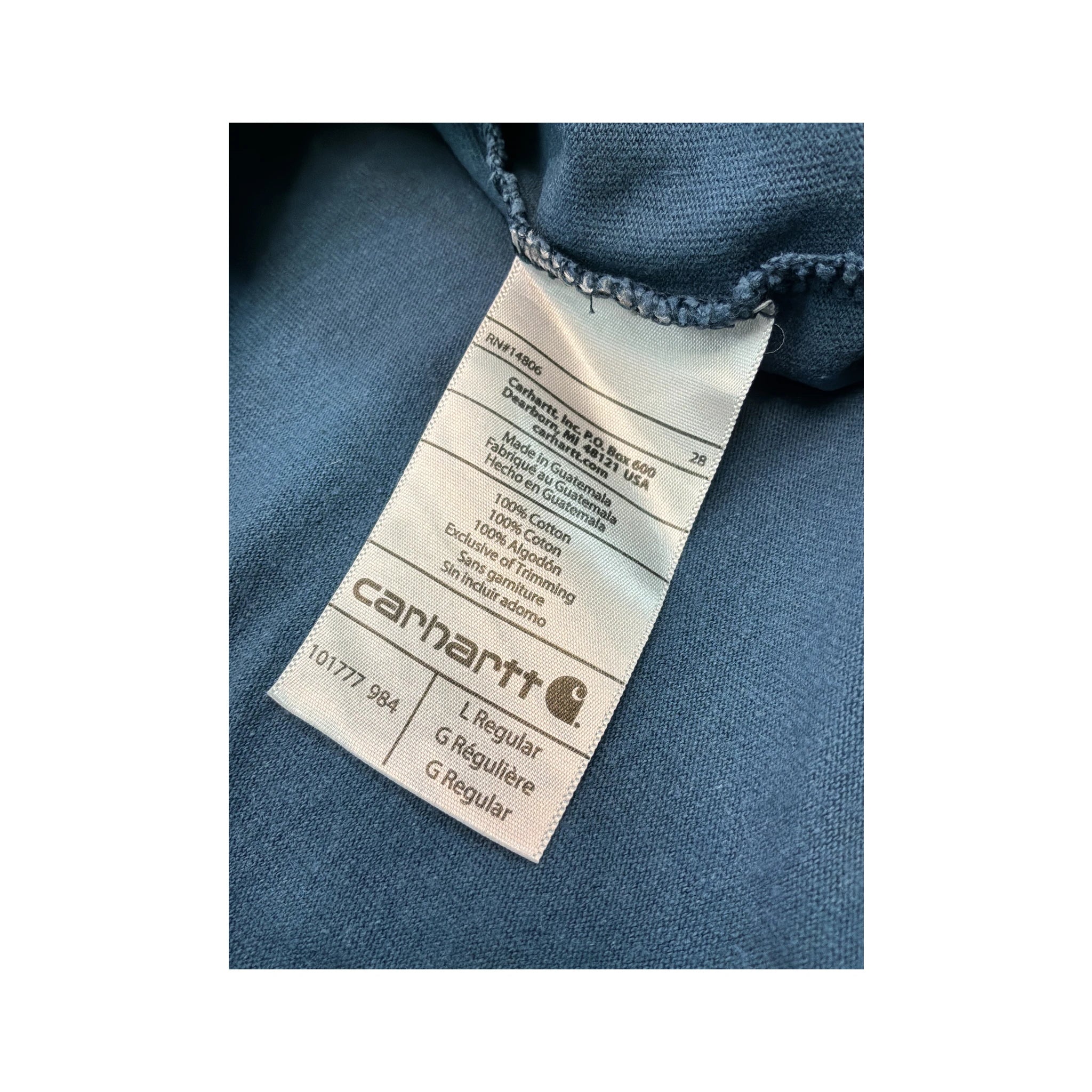 Carhartt Blue Cotton Long Sleeve Pocket Shirt