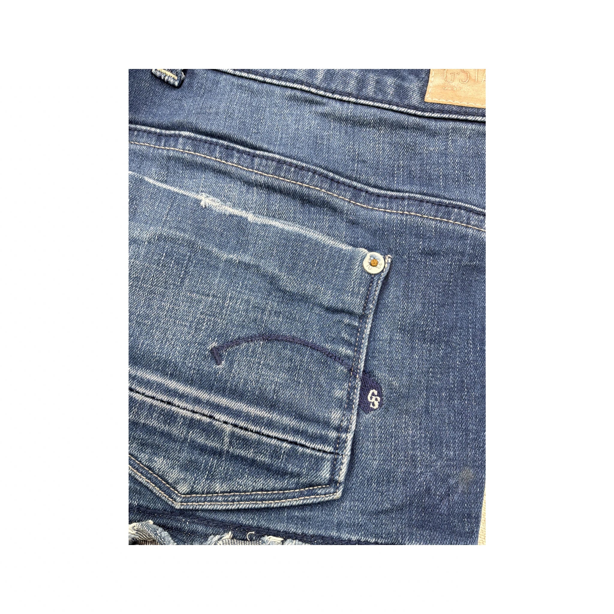 Calções G-Star Raw em ganga Desgastada