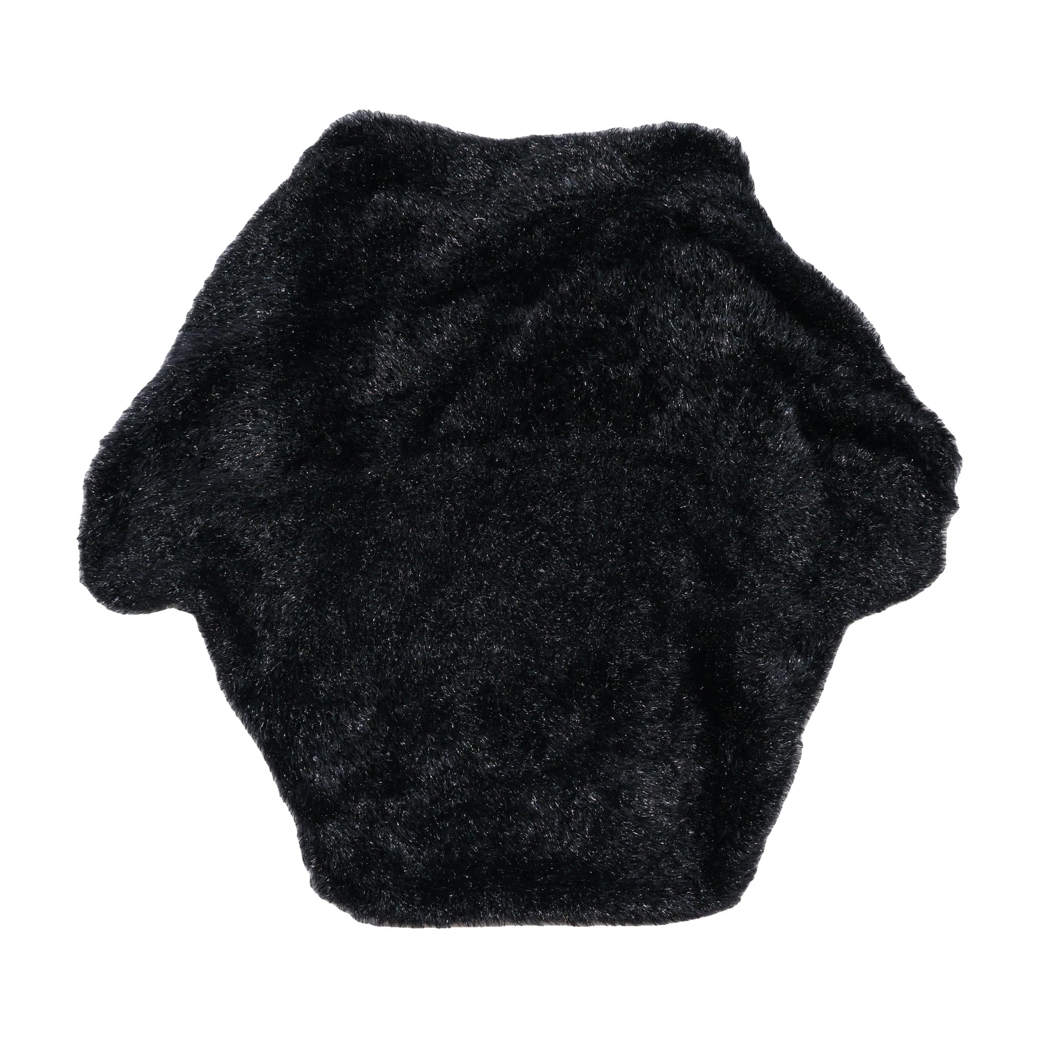 Miss Sixty Black Fuzzy Knit Capelete Sweater