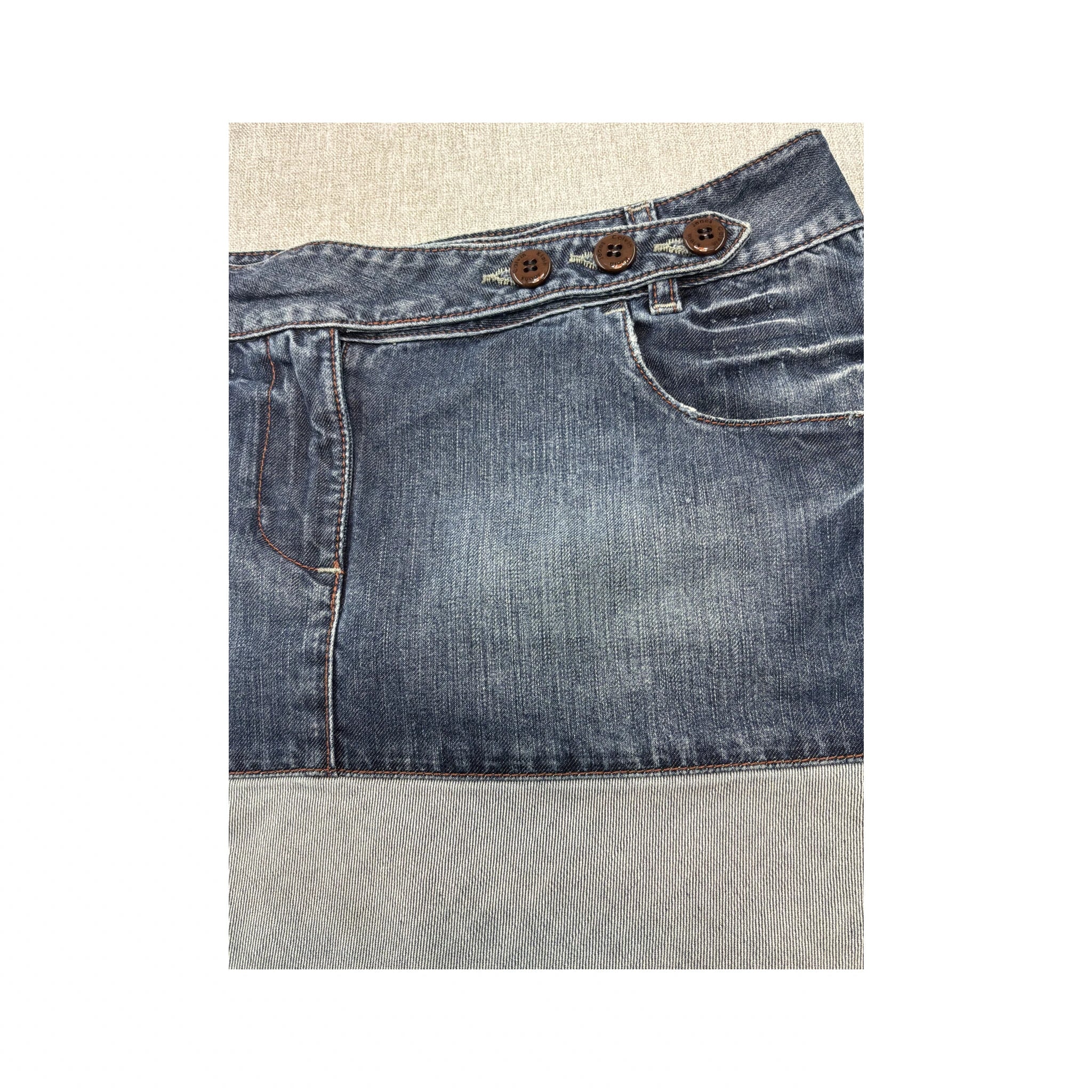 Calvin Klein Jeans Two Tone Denim Mini Skirt