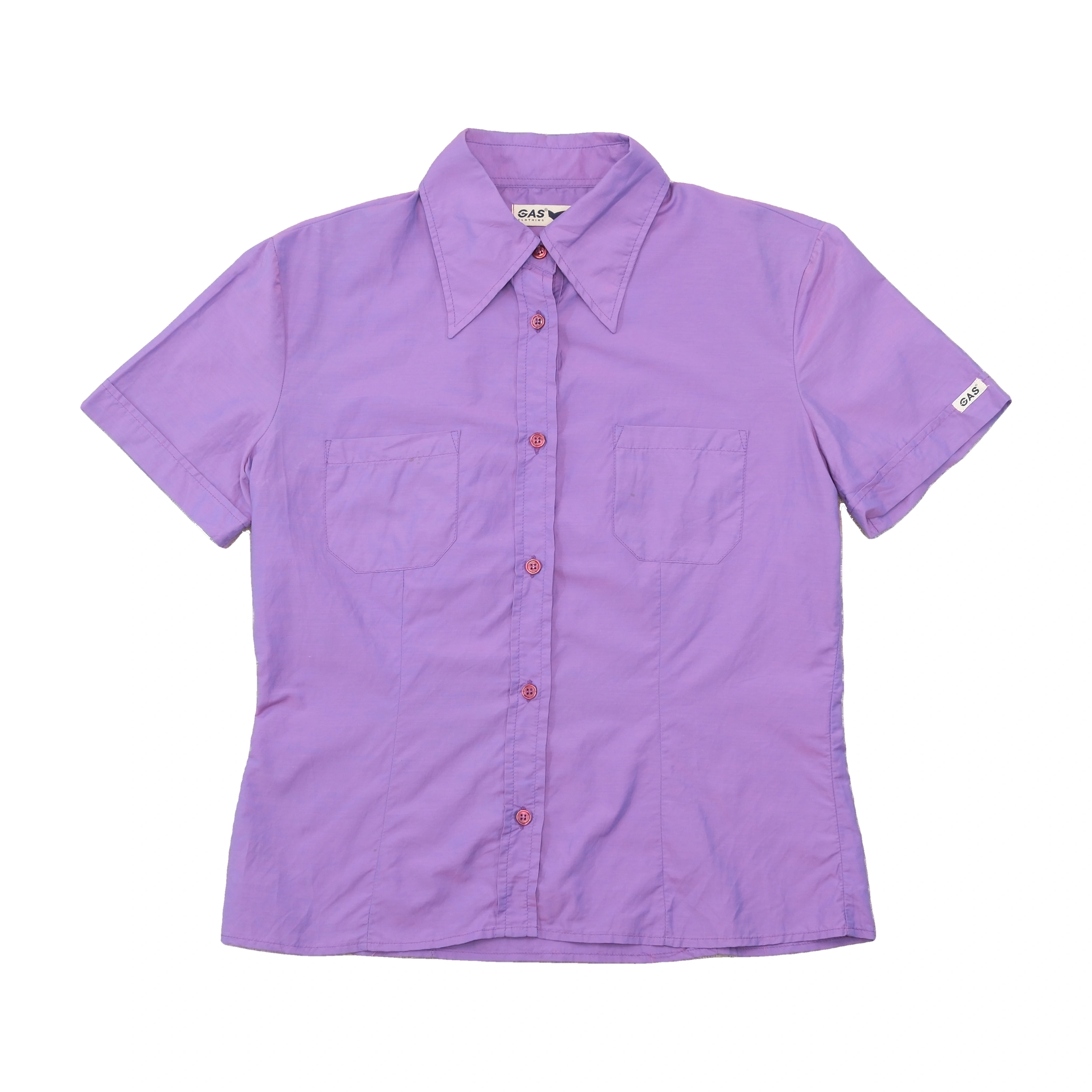 GAS Purple Short Sleeve Button Up Shirt