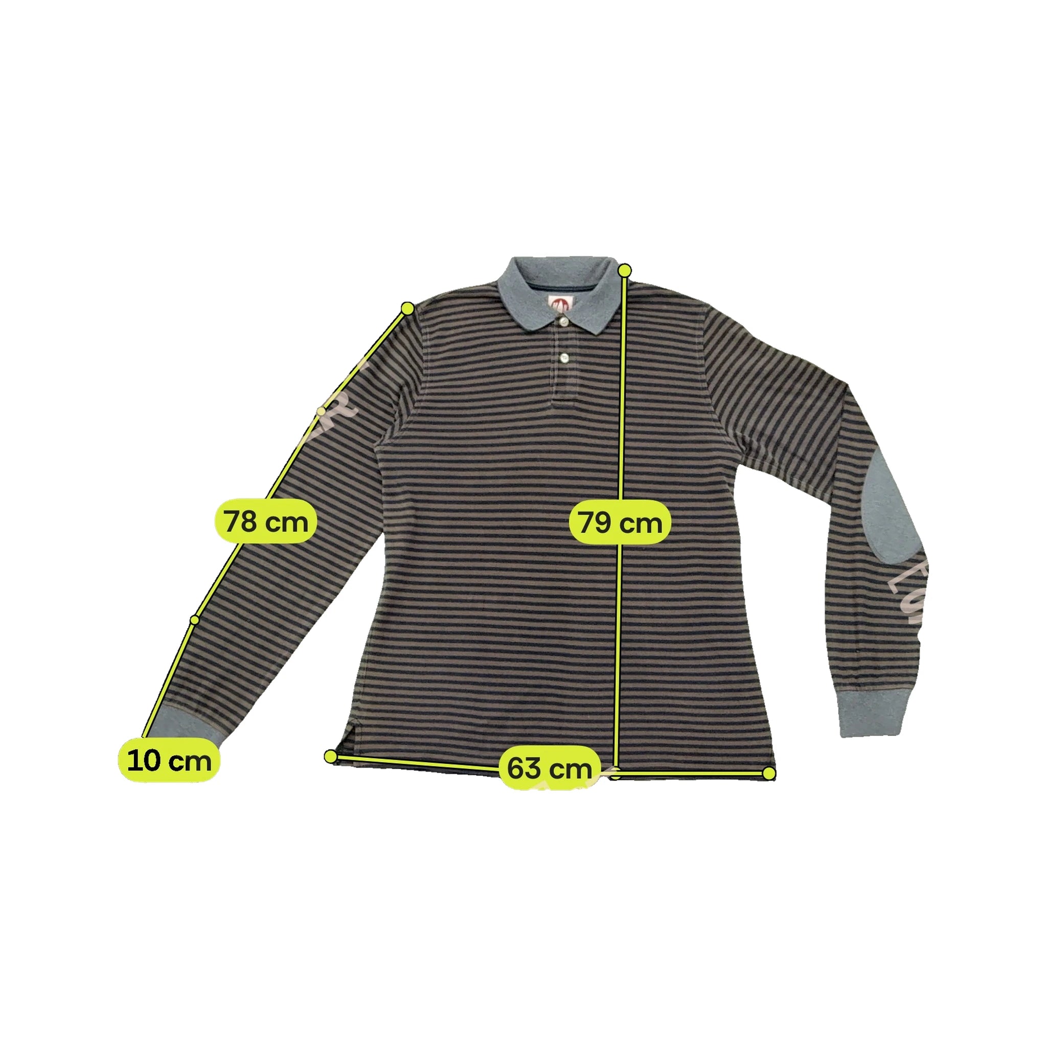Murphy & Nye Vintage Striped Cotton Long Sleeve Polo Shirt