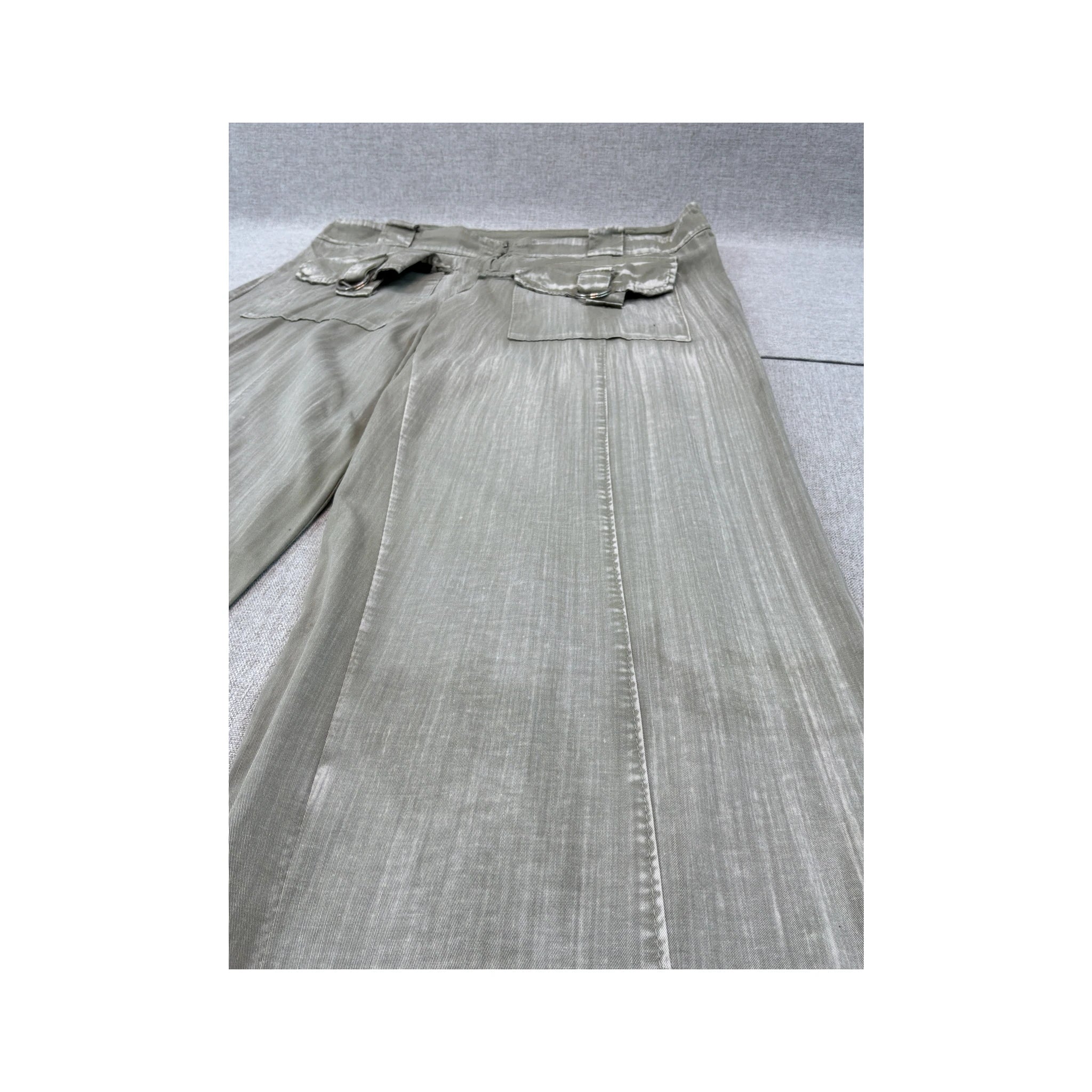 Calças cargo vintage de perna larga com brilho