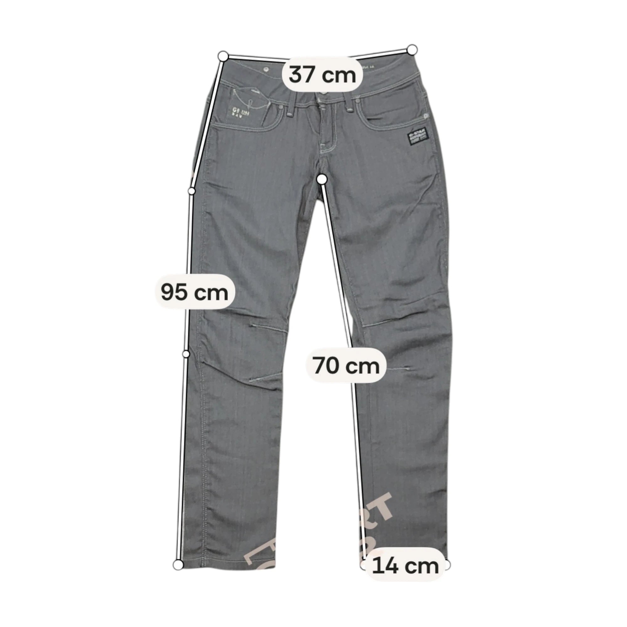 G-Star RAW Grey Articulated Knee Zipper Pocket Jeans