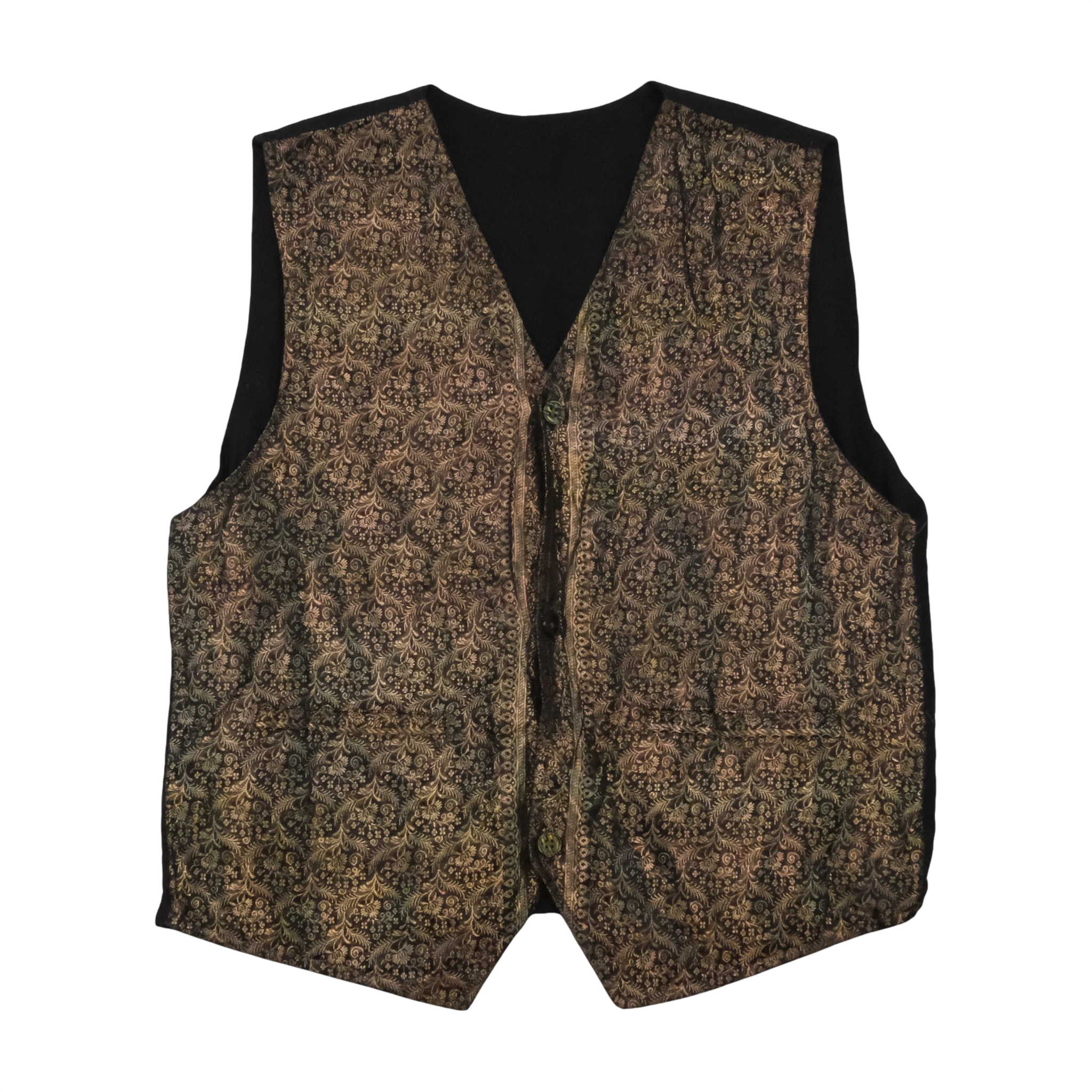 Vintage Floral Brocade Vest Style Jacket