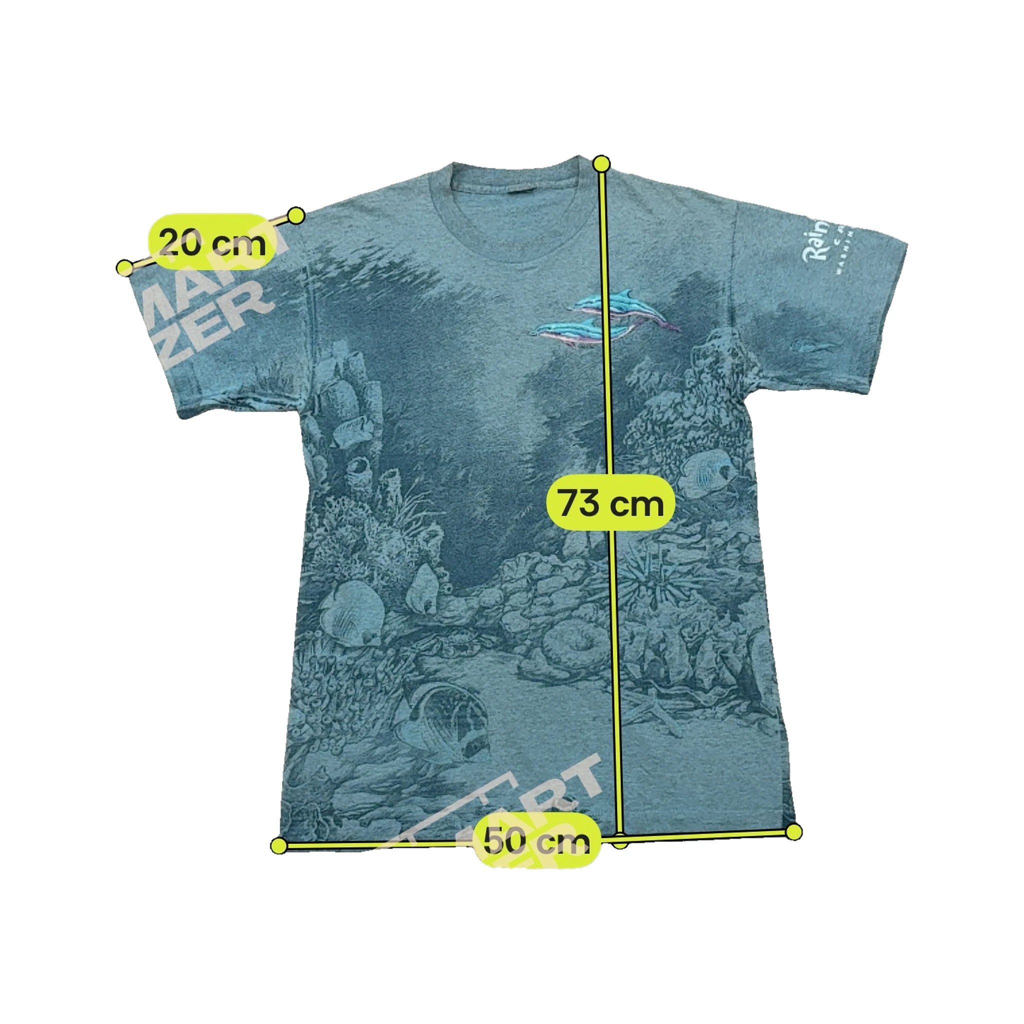 Embroidered Dolphin Underwater Reef Graphic Shirt