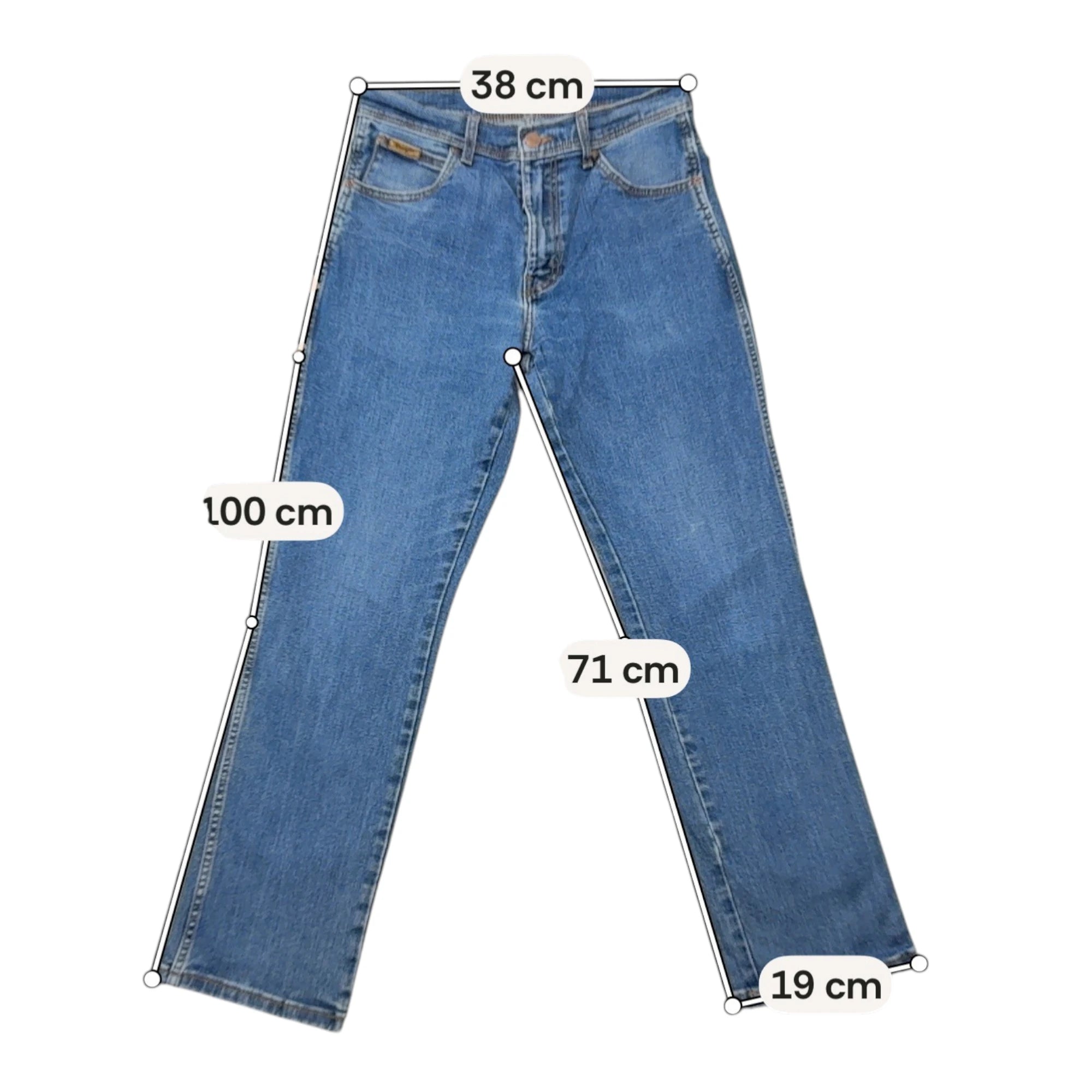 Calças de ganga Wrangler em algodão Elástico de Lavagem média de perna direita