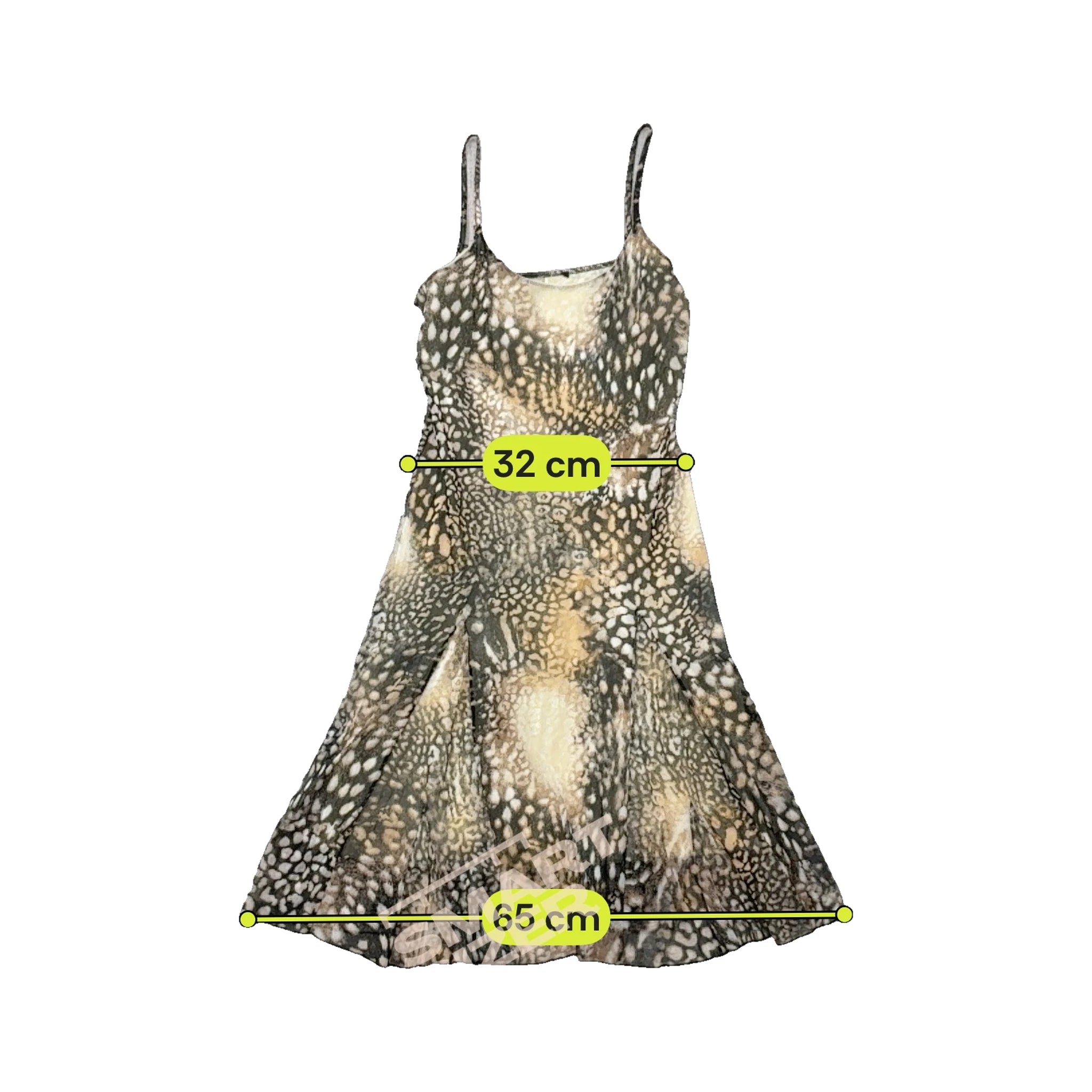 Abstract Animal Print Spaghetti Strap Dress
