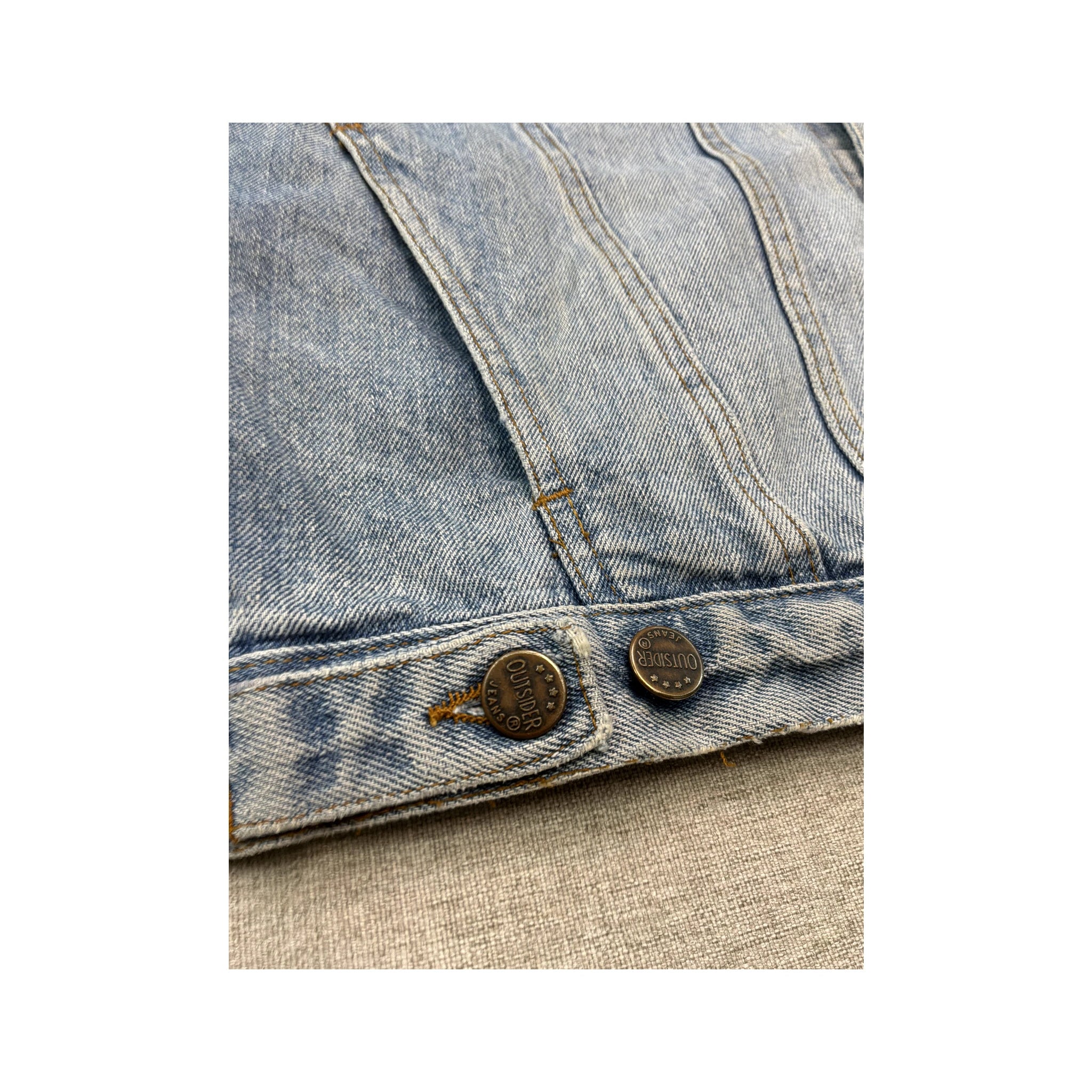 Outsider Italia Vintage Light Wash Cotton Denim Trucker Jacket
