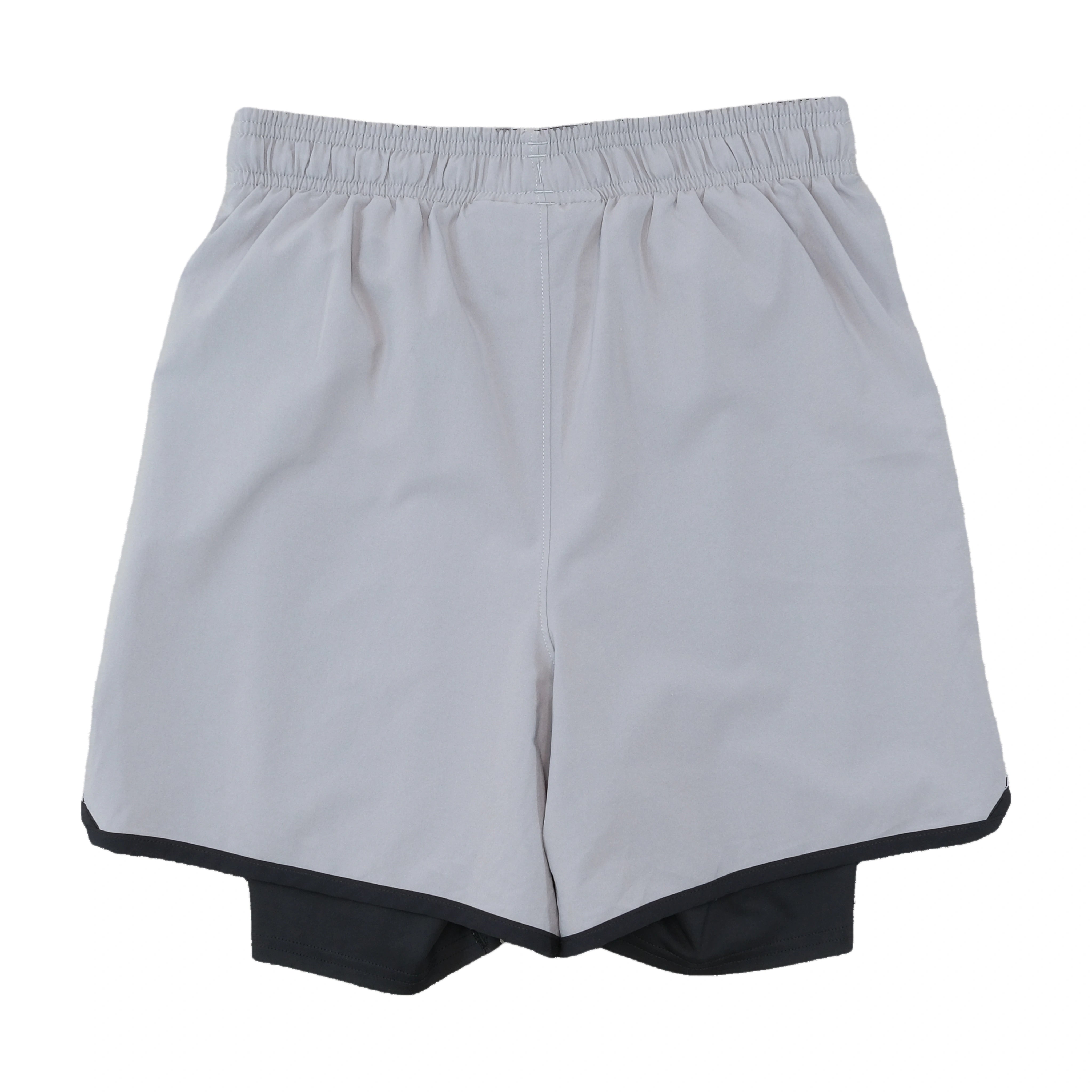 Under Armour Gray & Black Logo Mesh-Lined Pull-On Shorts