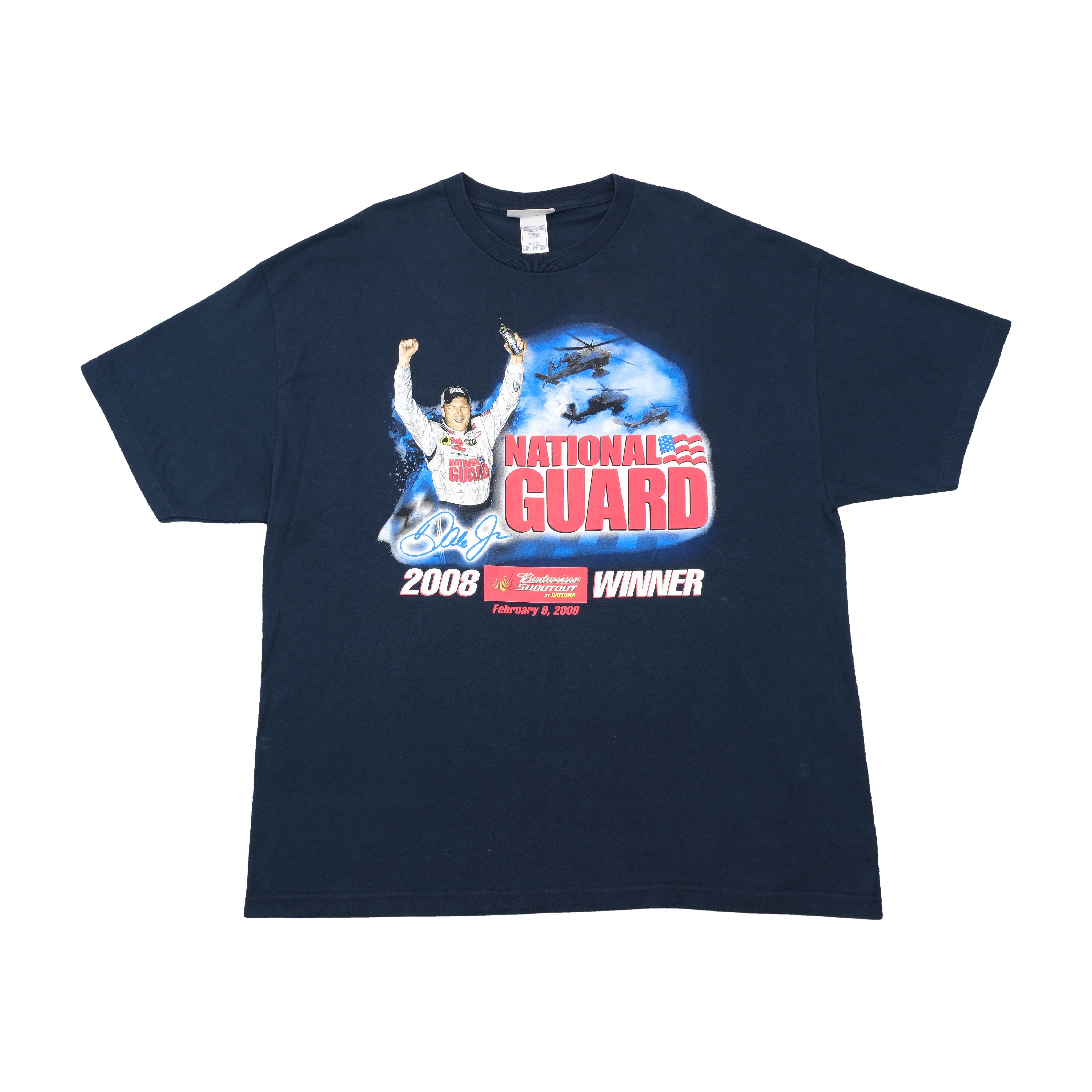 T-shirt NASCAR Chase Authentics Dale Jr National Guard 2008 Budweiser Shootout Winner