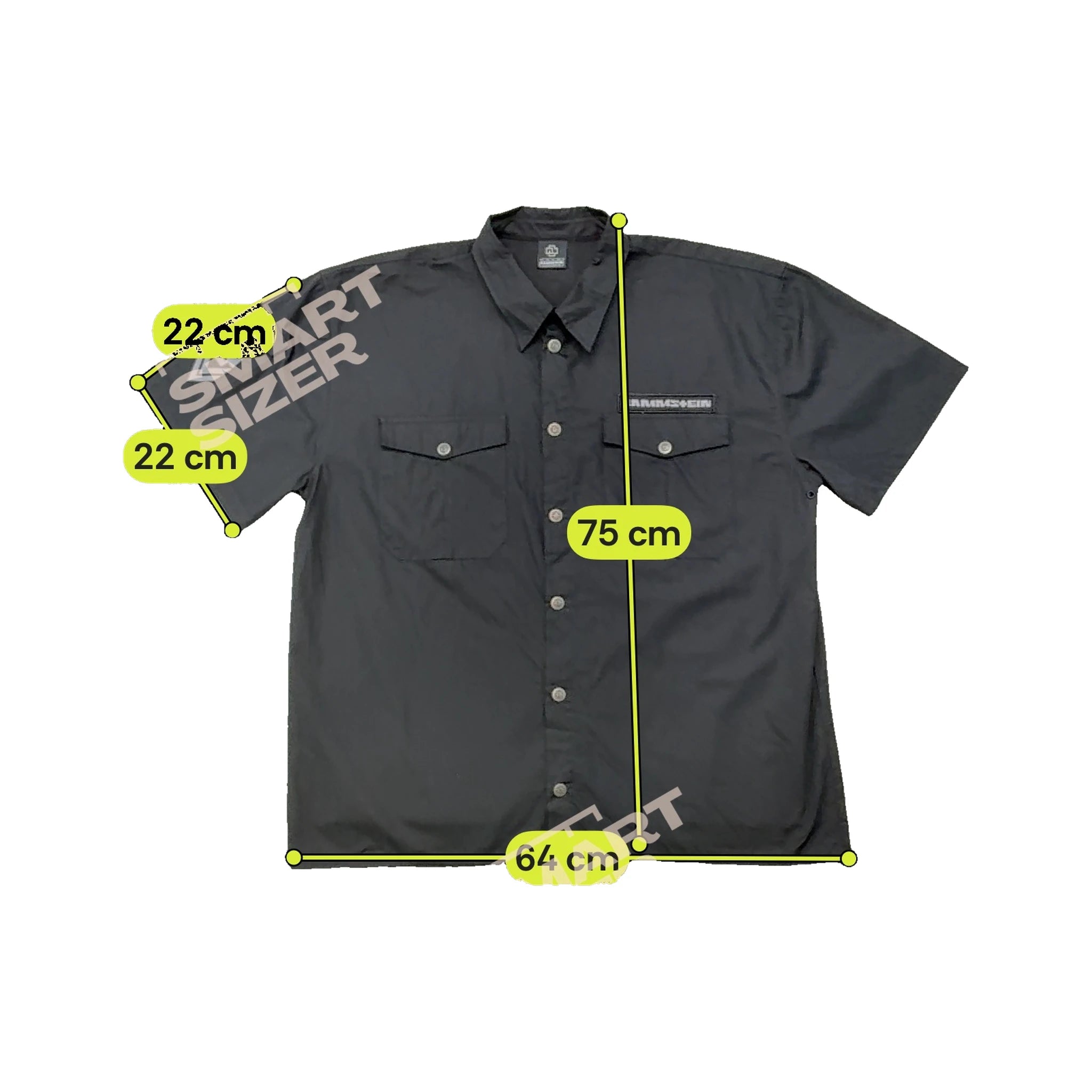 Rammstein Black Cotton Short Sleeve Utility Shirt