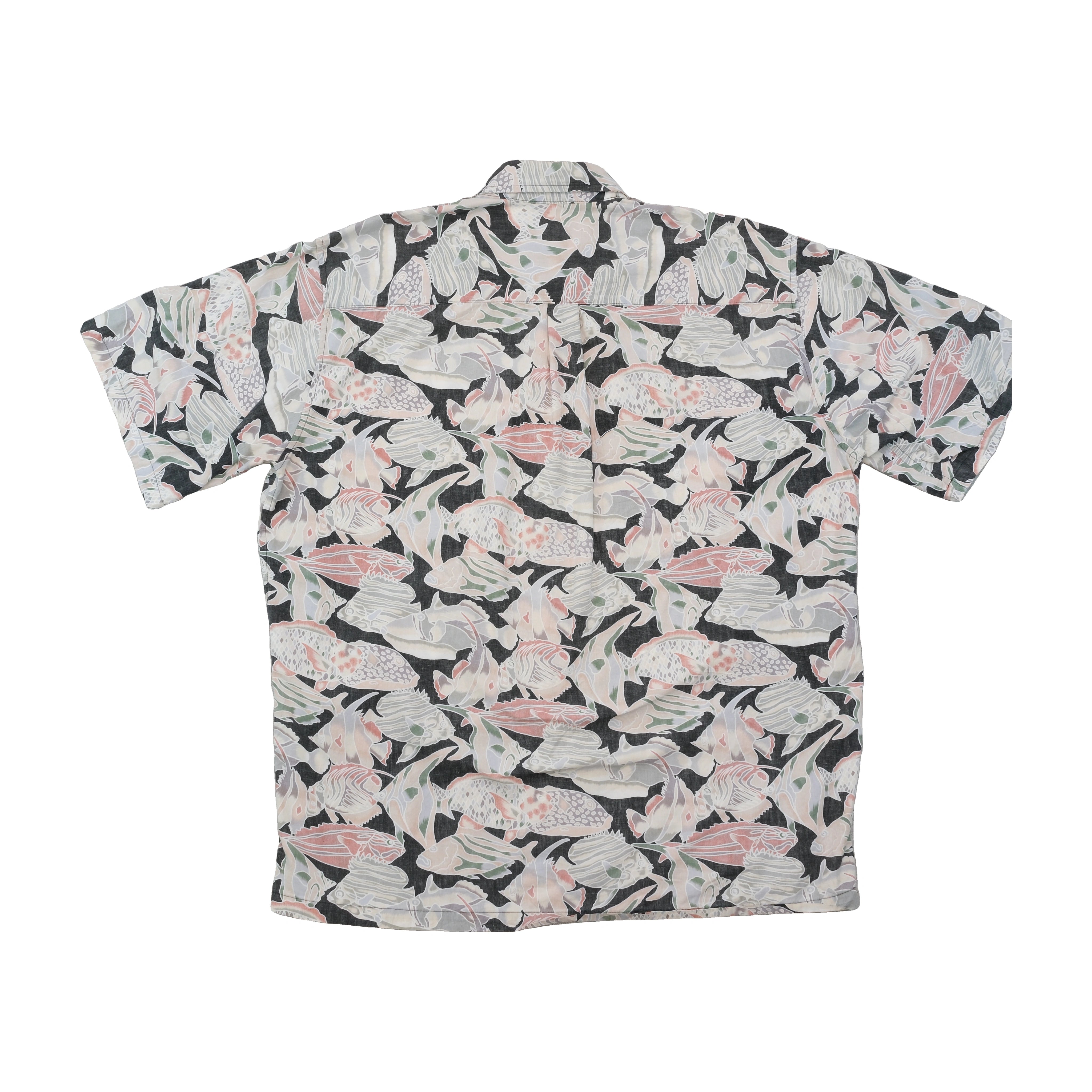 Cooke Street Honolulu Vintage Fish Print Cotton Button Up Shirt