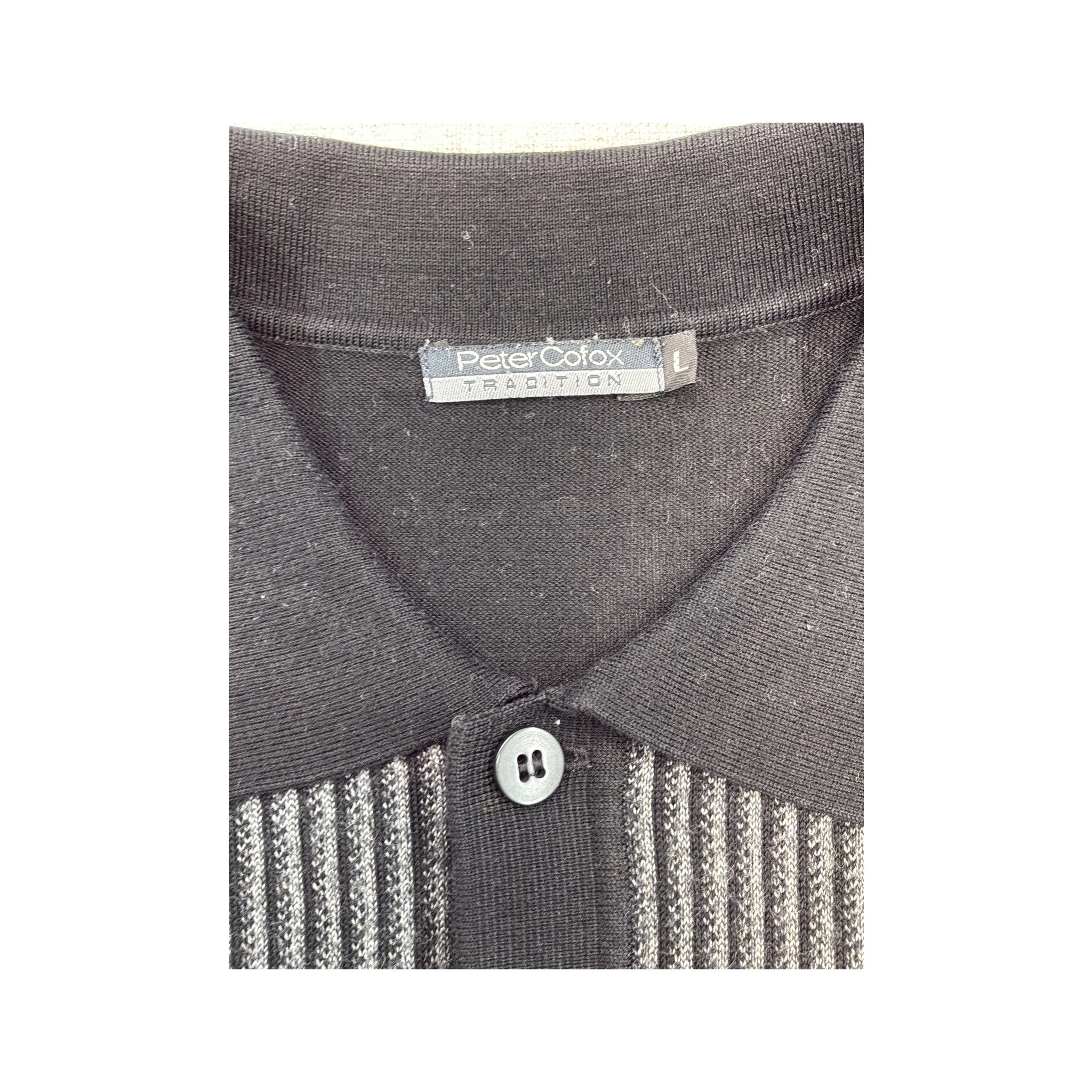 Peter Scott Ribbed Knit Polo Sweater