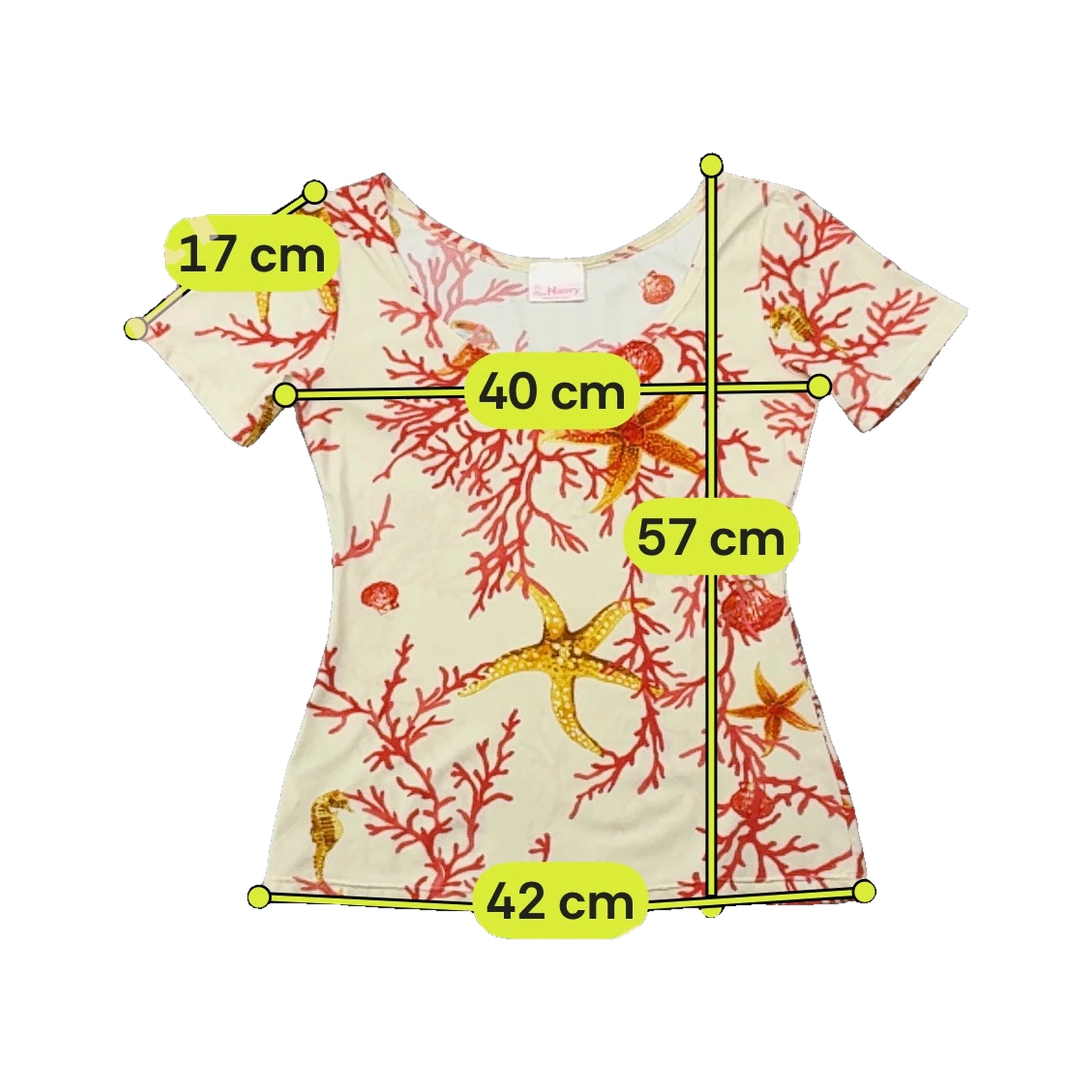 Miss Naory Coral Reef Print Scoop Neck T-shirt (Repriced)