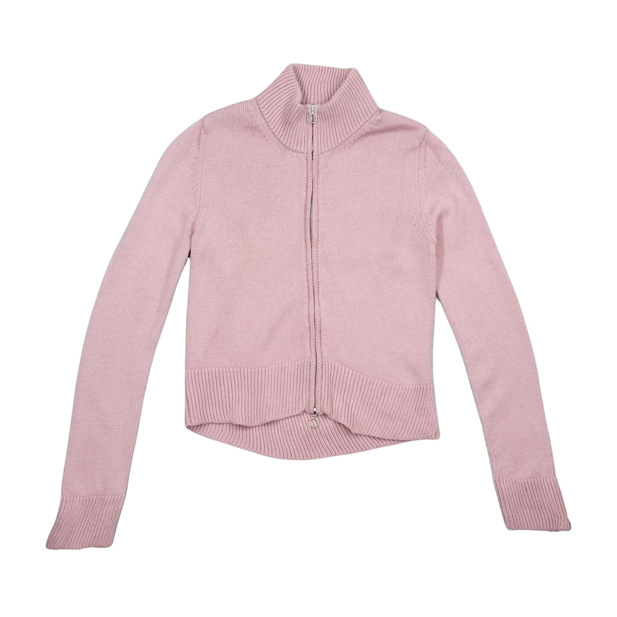 Pink Wool Zip Sweater