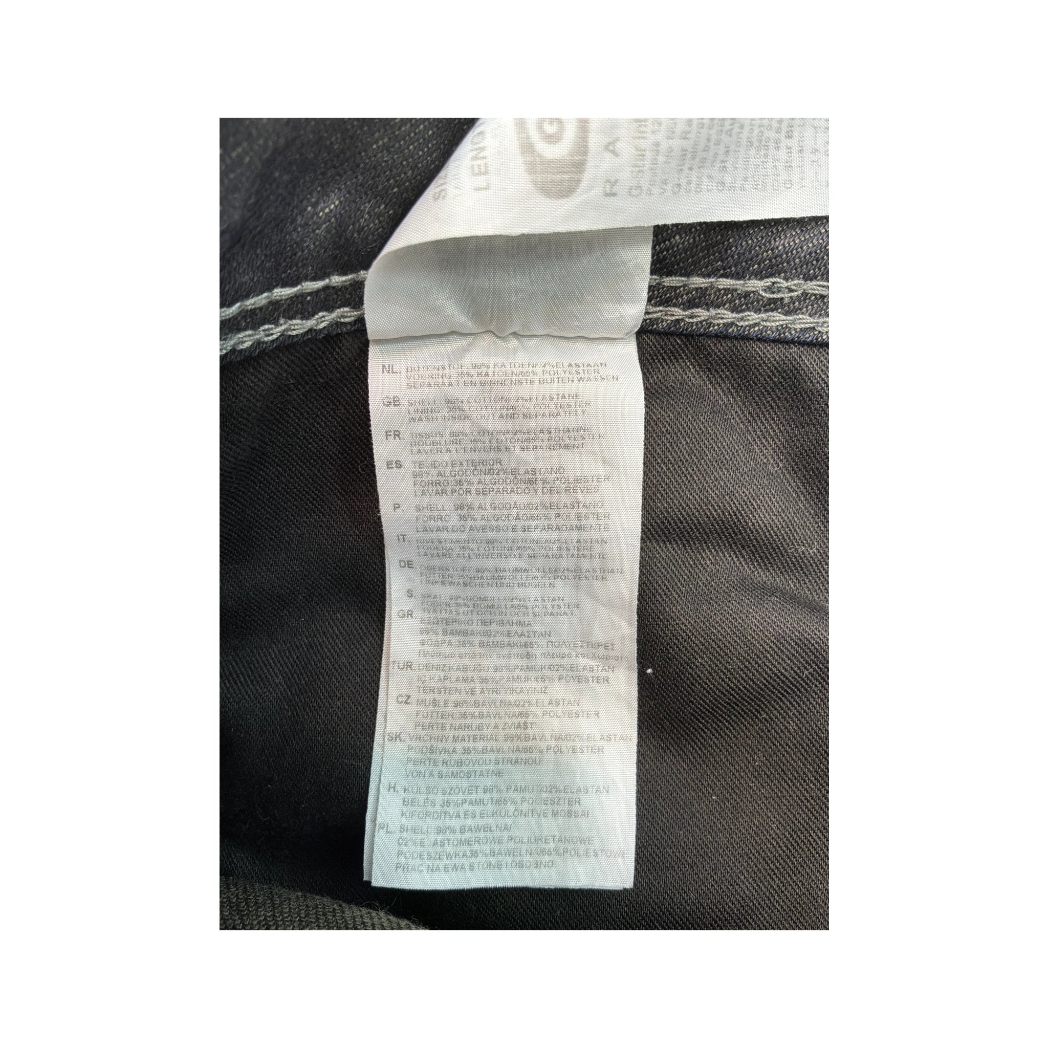 Calças de ganga Skinny G-STAR RAW em ganga Elástica Cinzento-escura com Bolso de Fecho