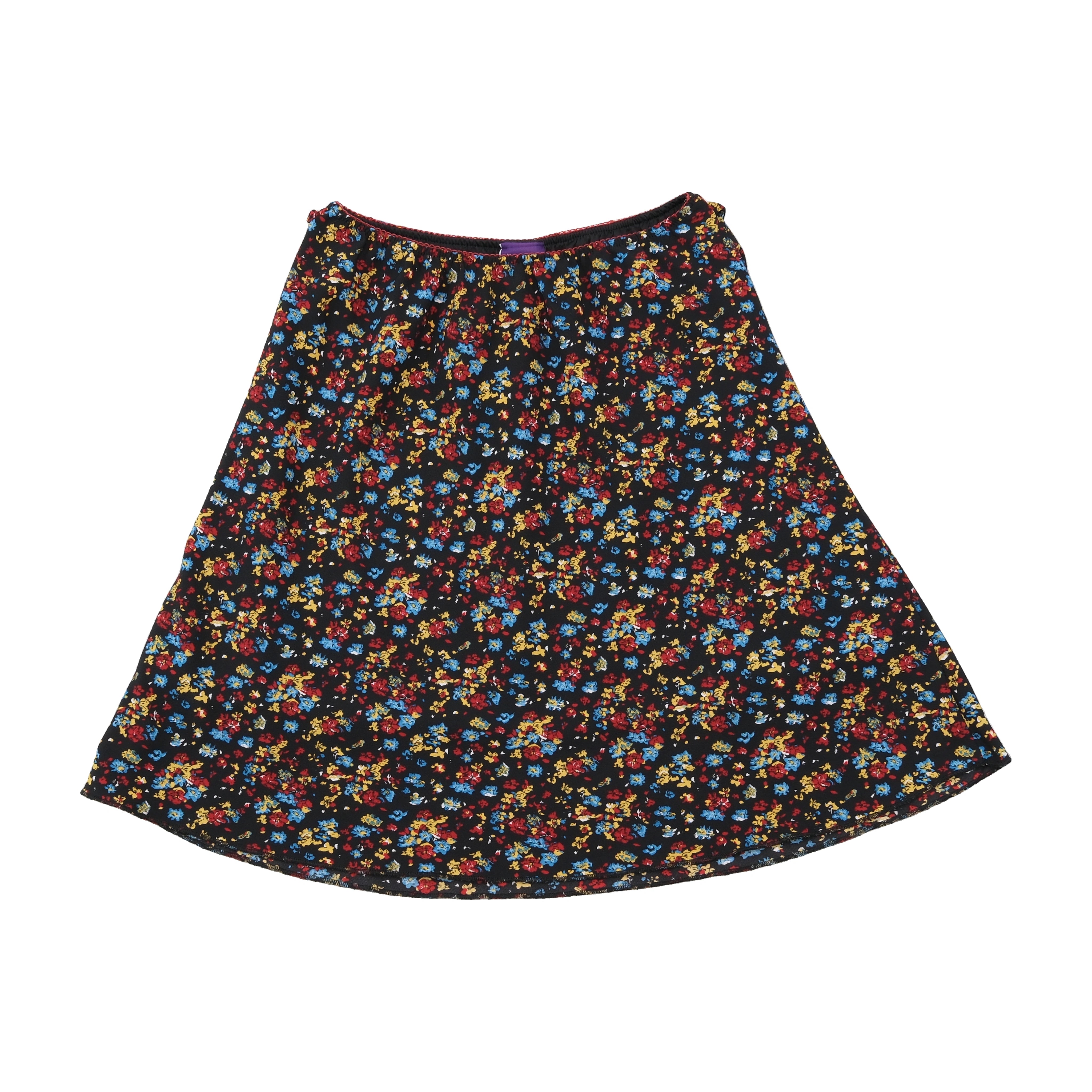 Blue Motion Floral Tie Back Skirt