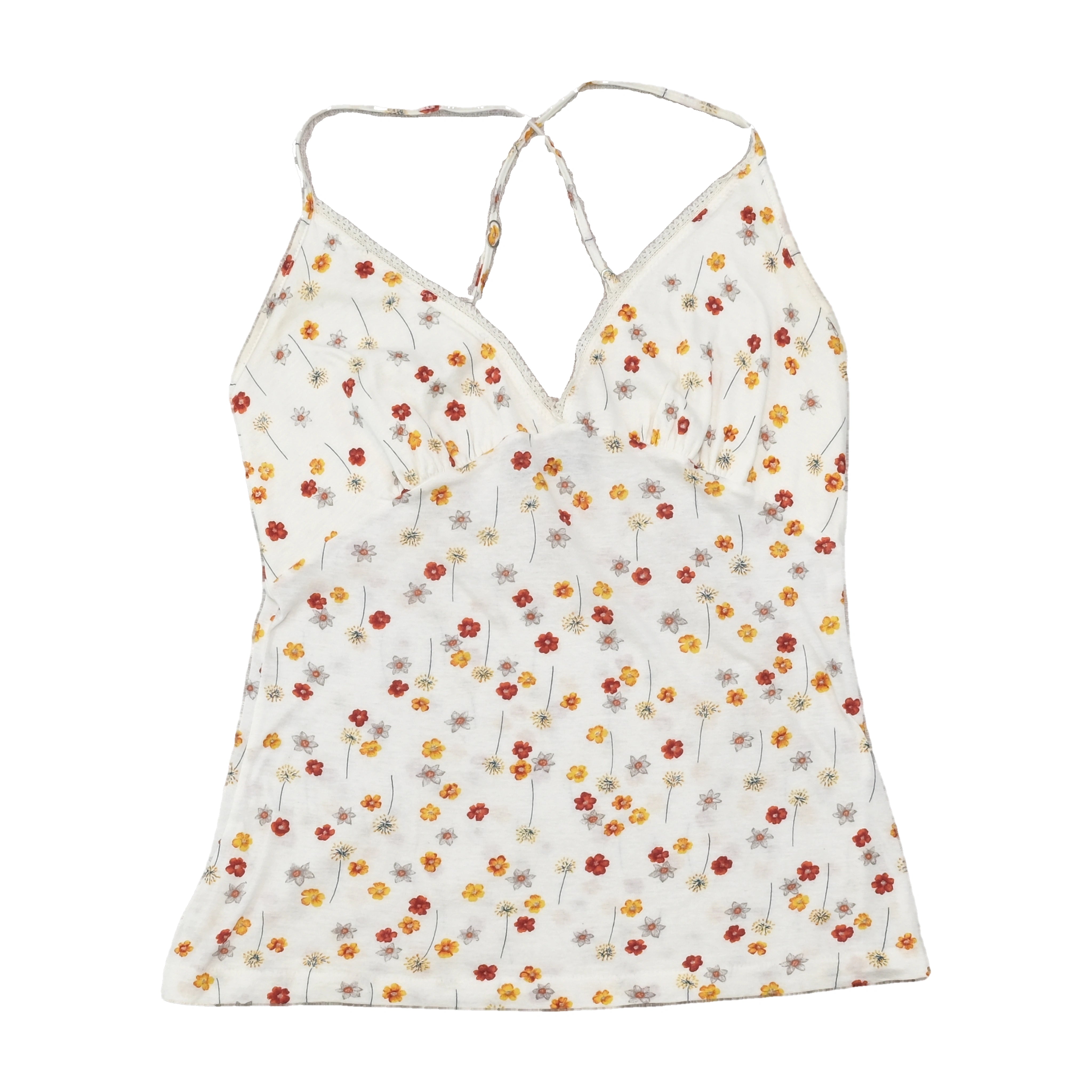 Top de alças Sisley em algodão floral