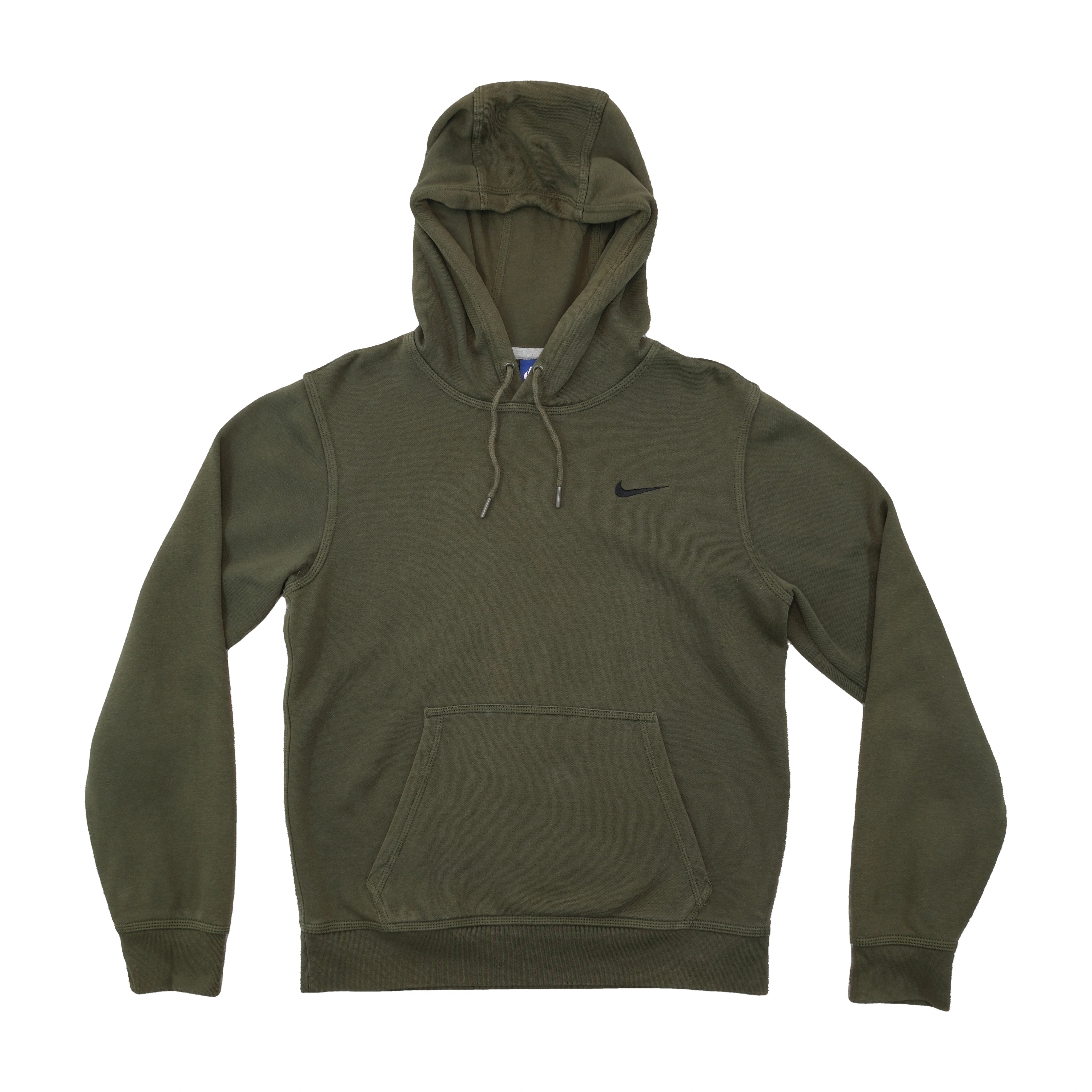 Nike Olive Green Cotton Blend Pullover Fleece Hoodie