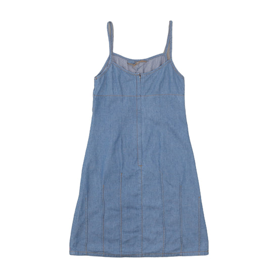 Guess Denim Slip Dress Floral Embroidery Blue