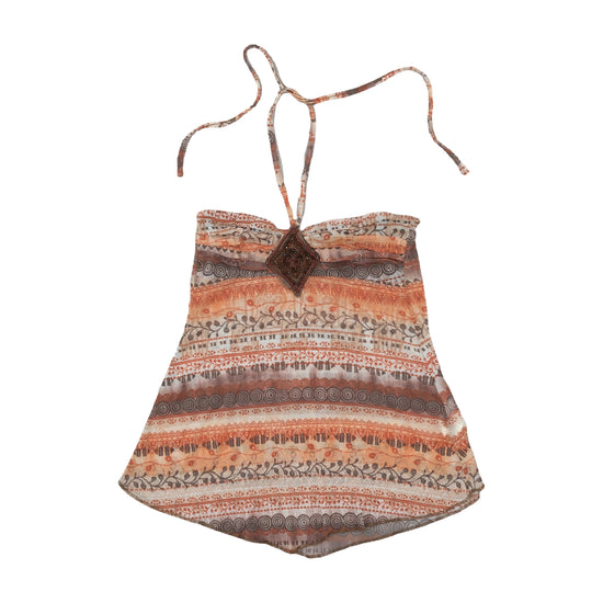 Tally Weijl Camisole Tribal Print Beaded Brown