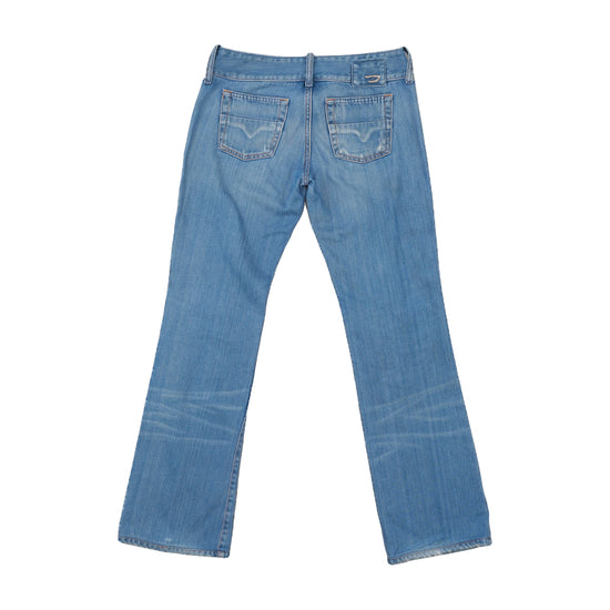 Diesel Industry Low-Rise Bootcut Jeans Light Wash Blue