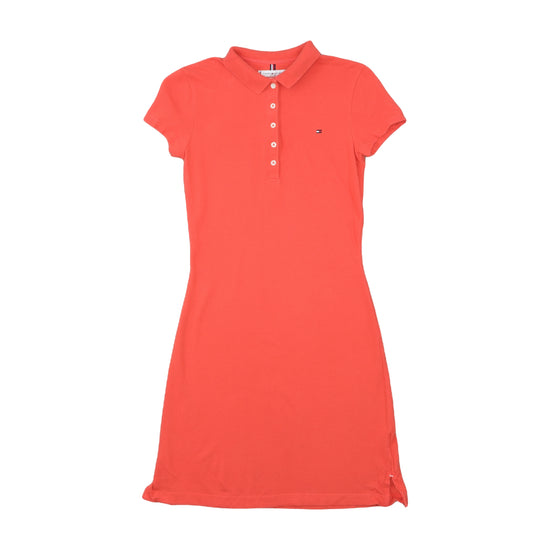 Tommy Hilfiger Slim Fit Polo Dress Coral Orange