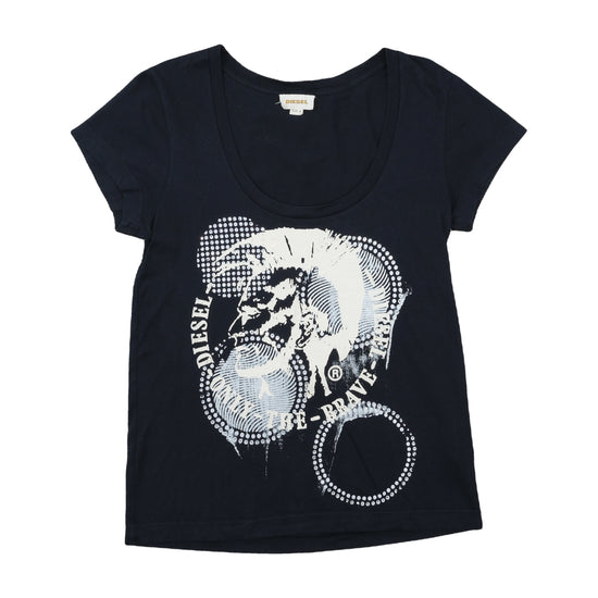 Diesel Graphic T-Shirt Be Brave Navy M