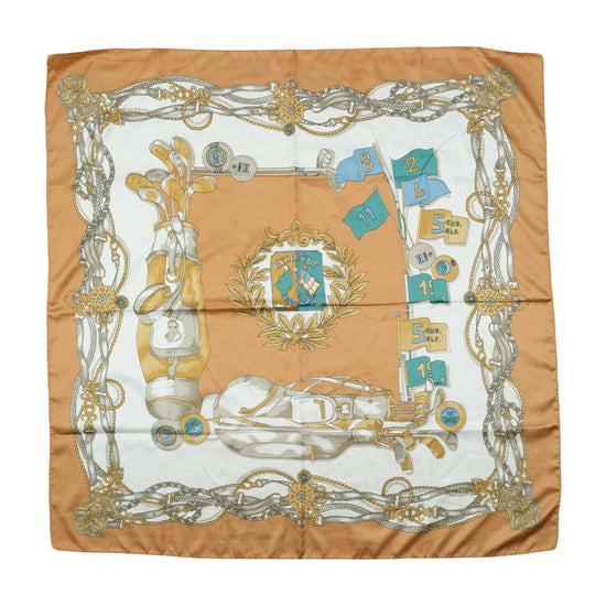 Vintage Ryder Cup Golf Print Scarf Brown