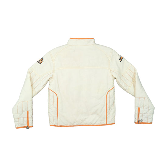 Reebok Moto Racing Jacket Off-White Orange Trim M