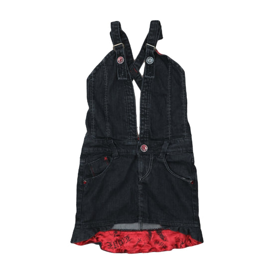 Miss Sixty M60 Denim Dungaree Mini Dress Black