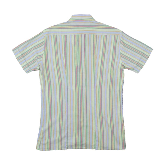 Vintage 1970s Pastel Multistripe Short Sleeve Shirt XXS