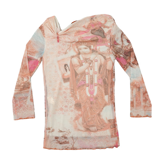 Kokè Mesh Blouse Indian Print Pink XL