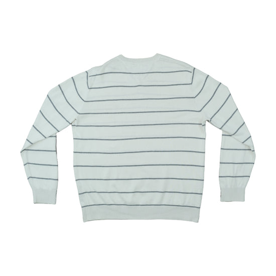 Tommy Hilfiger Striped Cotton Sweater Off-White M