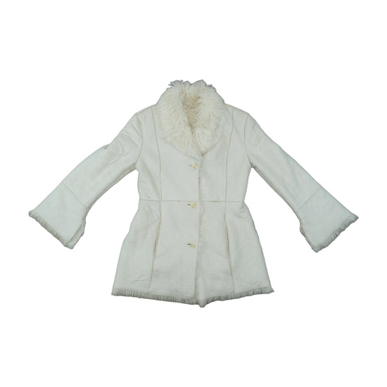 Next Faux Shearling Coat Cream White L