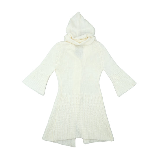 M Fitted Longline Cardigan White