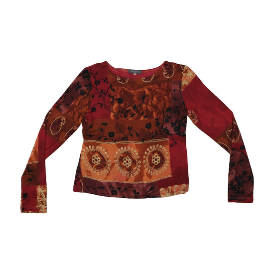 Sonia Fortuna Firenze Long-Sleeve Top Patchwork Red XS