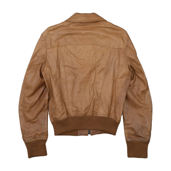 Persian Suede Leather Bomber Jacket Tan Brown