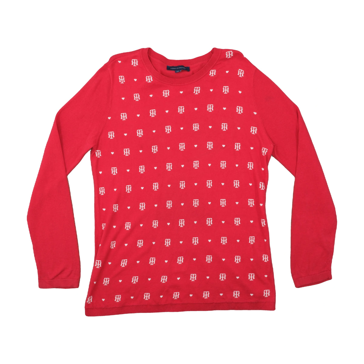Tommy Hilfiger Monogram Jacquard Sweater Red L
