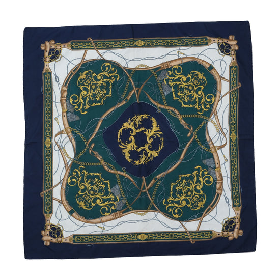 Vintage Silk Scarf Navy One Size