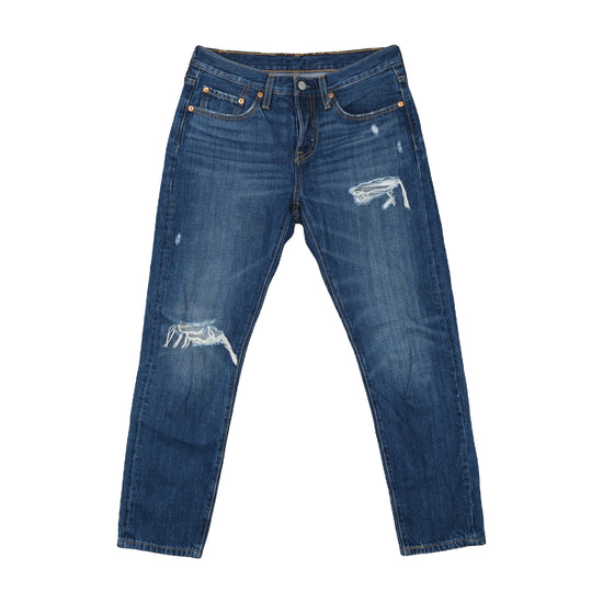 Levi's 501 Tapered Jeans Distressed Indigo Blue S
